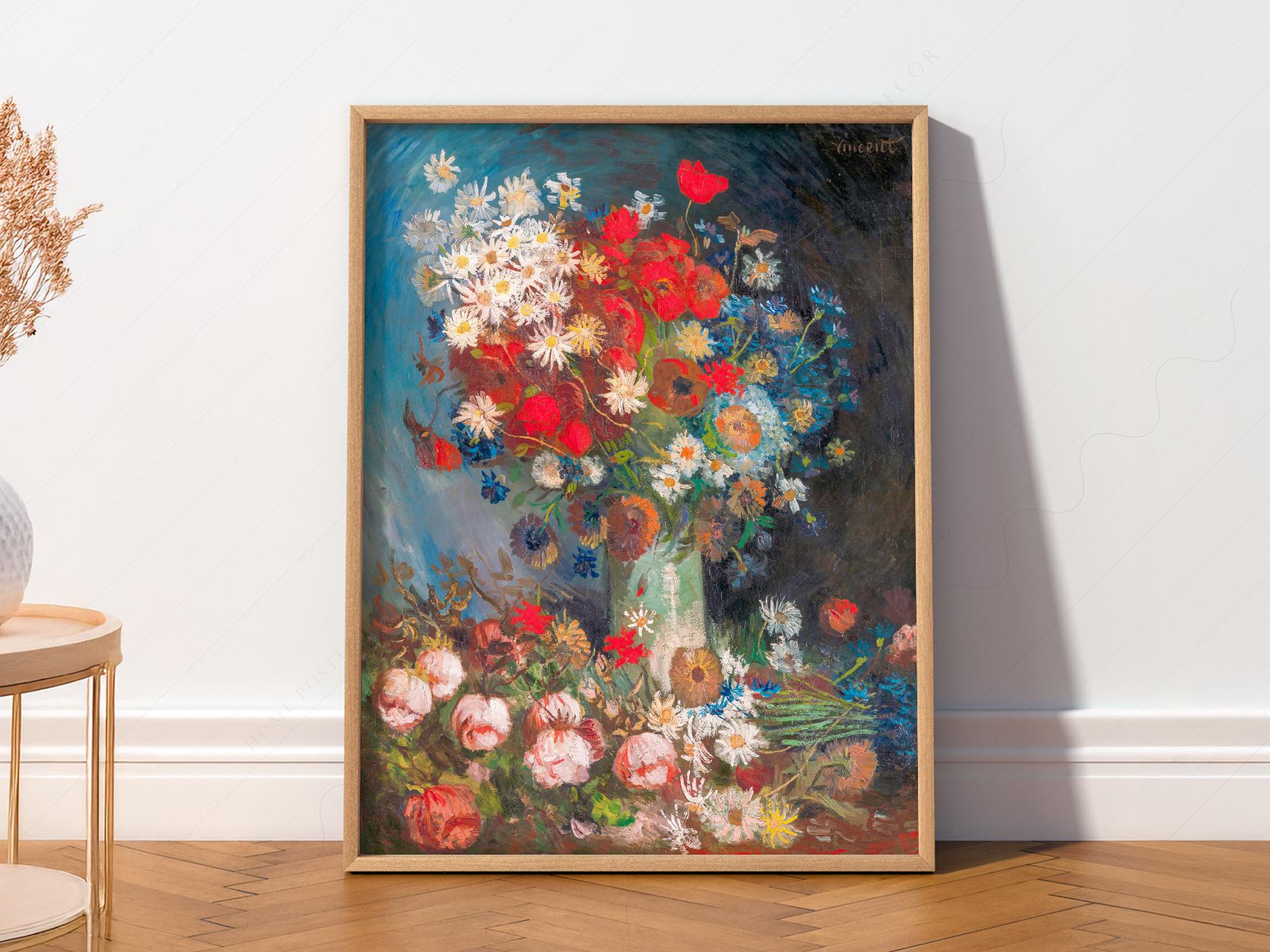 Van Gogh Vase with Poppies and Daisies Art Print – high quality art print