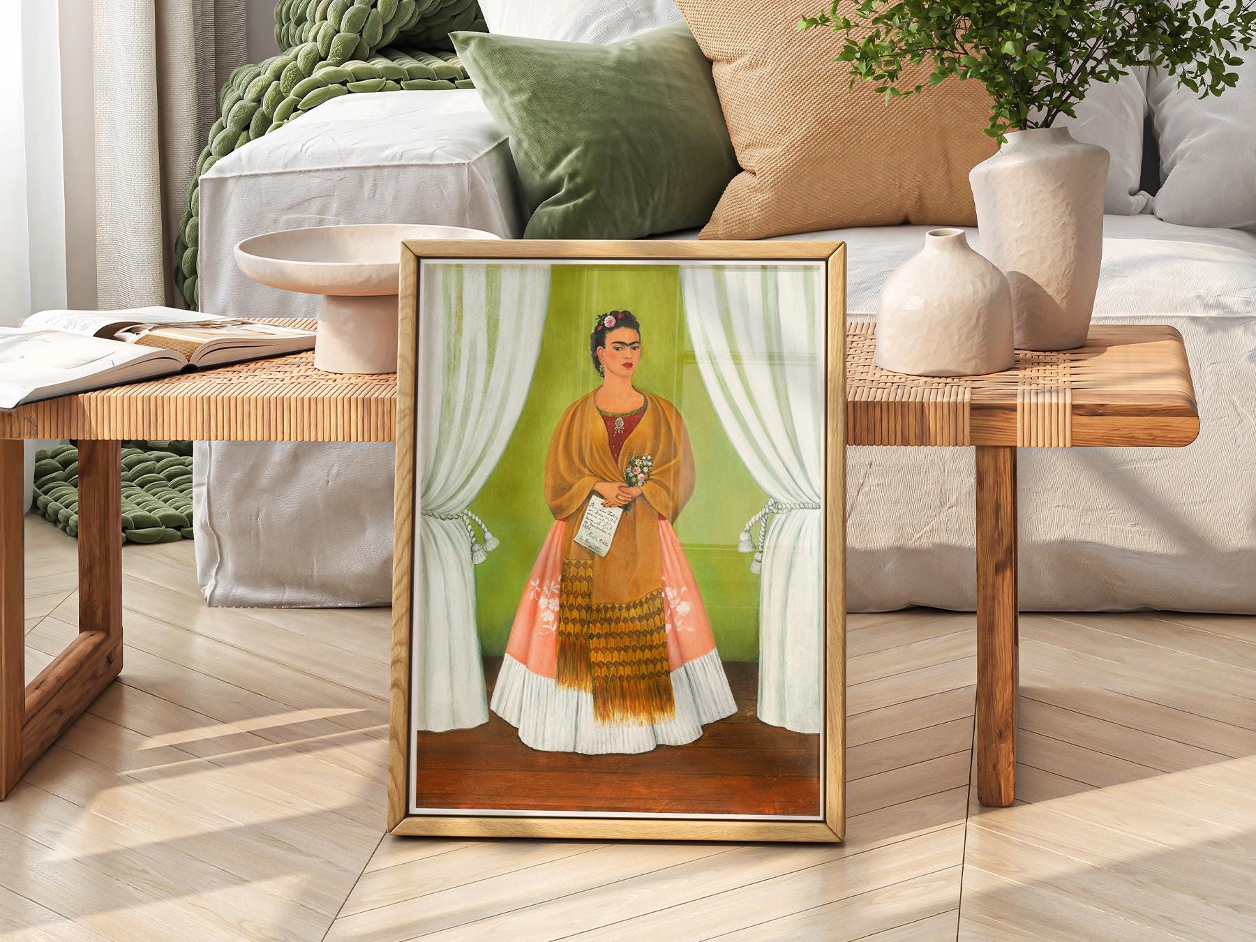 Frida Kahlo Self-Portrait Art Print – Mexican Folk Art – high quality art print