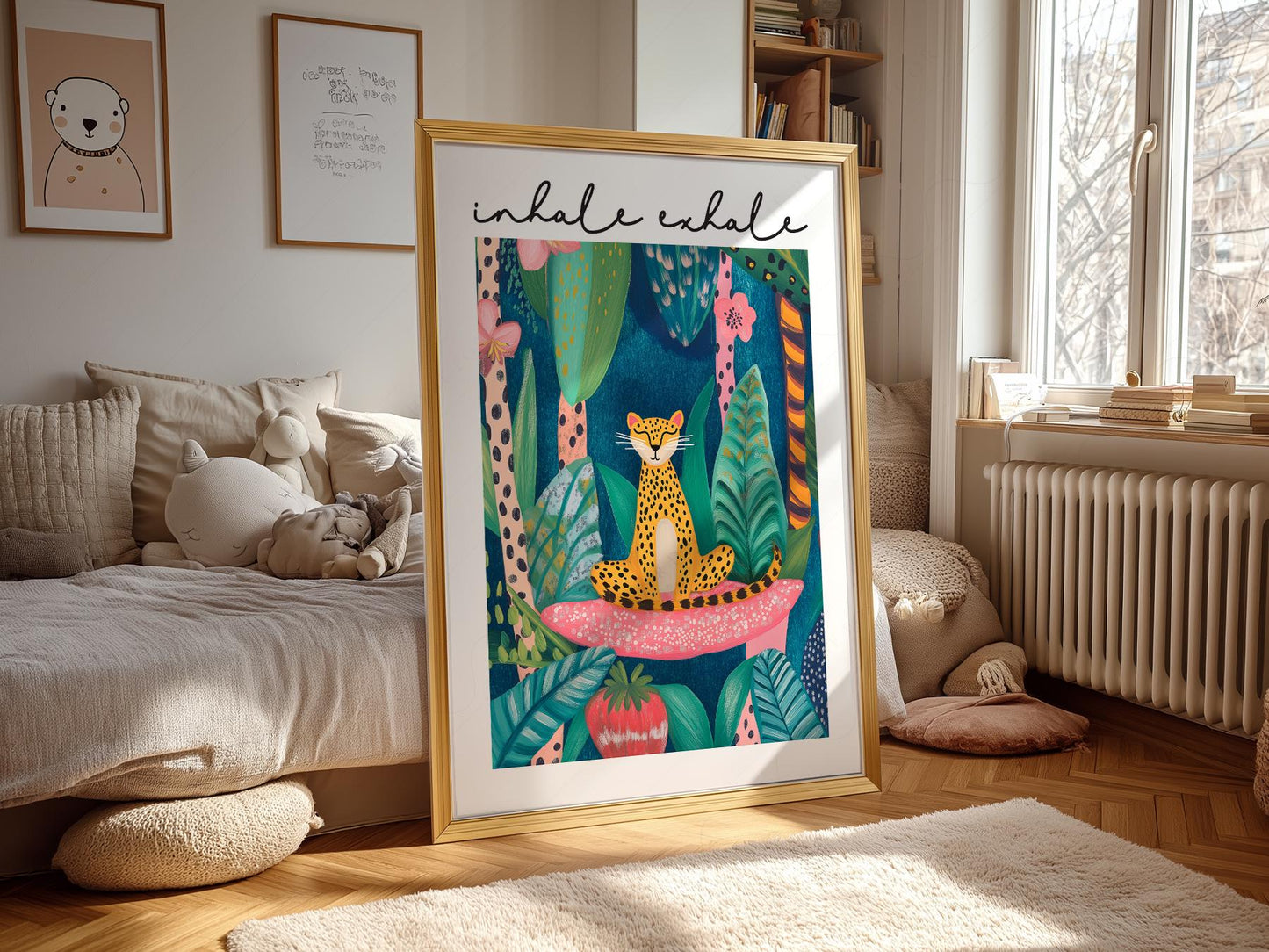 Inhale Exhale Cheetah Art Print – Maximalist Jungle – children's illustration print