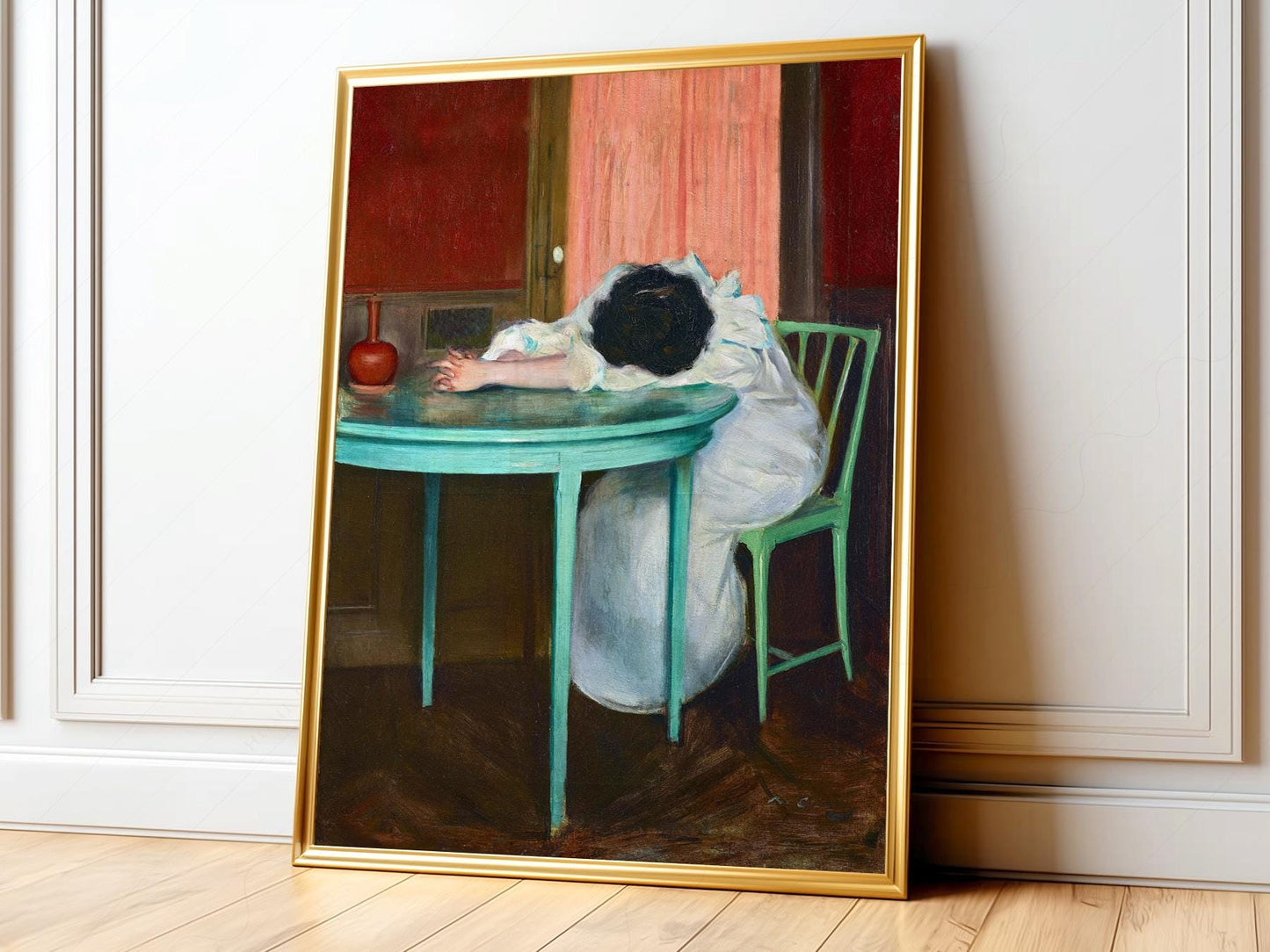 Ramon Casas Tired Art Print – Moody Vintage Portrait – museum quality art print