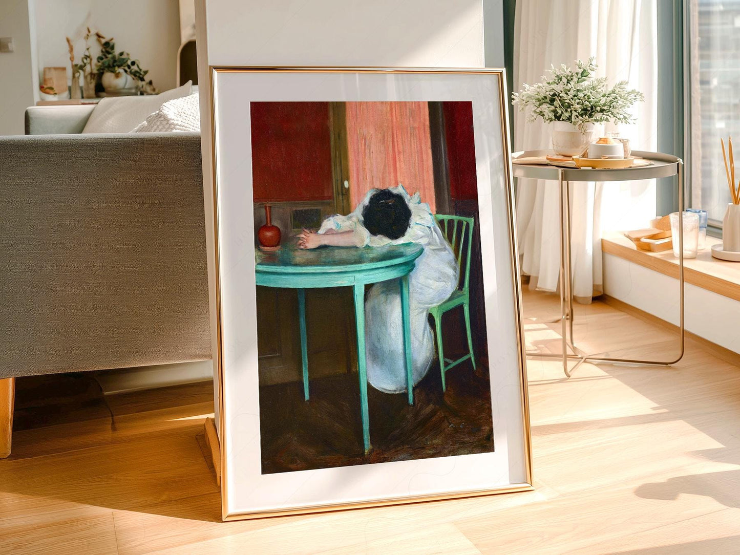 Ramon Casas Tired Art Print – Moody Vintage Portrait – high quality art print