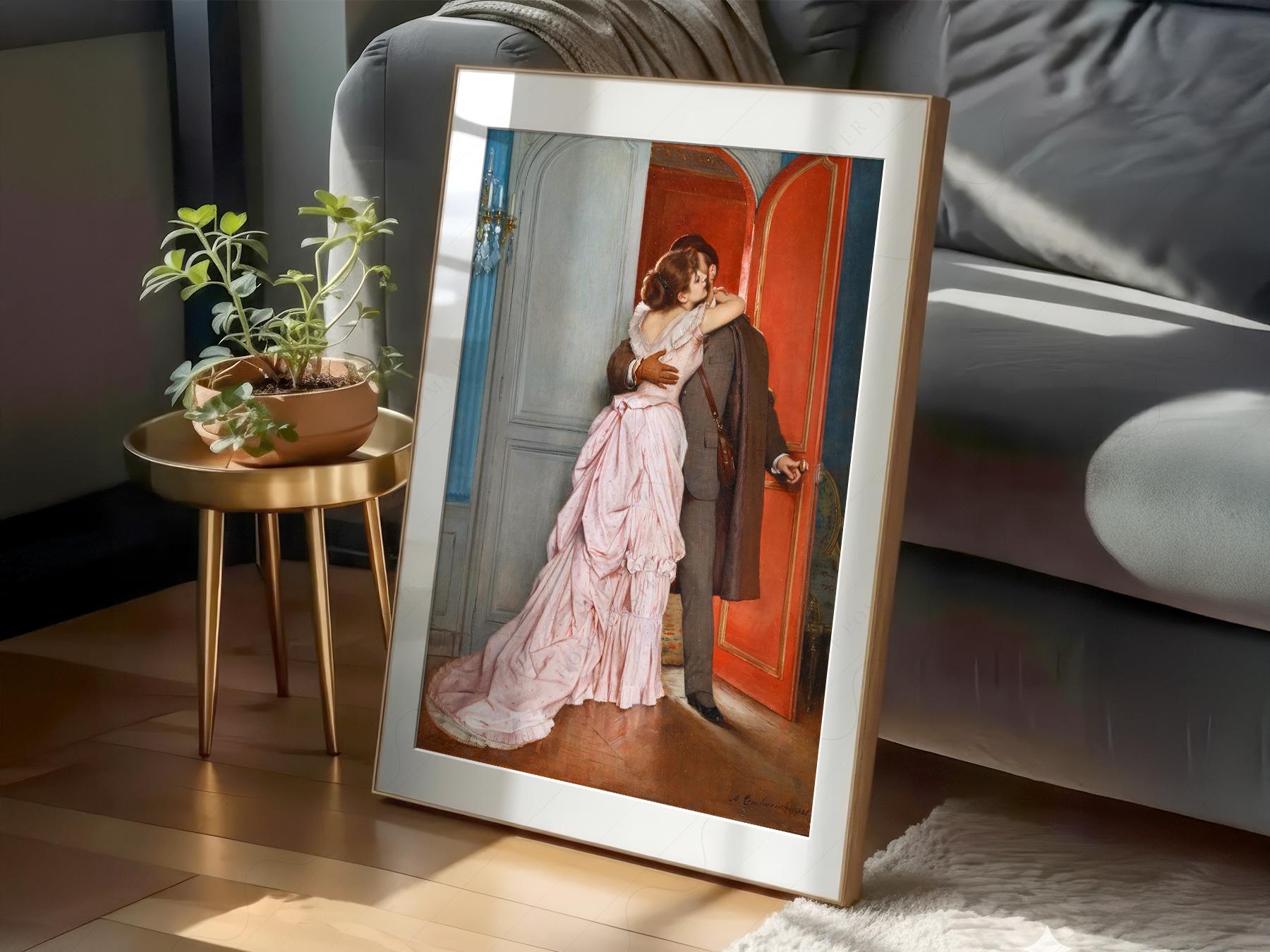 Auguste Toulmouche The Kiss Art Print – Romantic – exhibition poster wall art