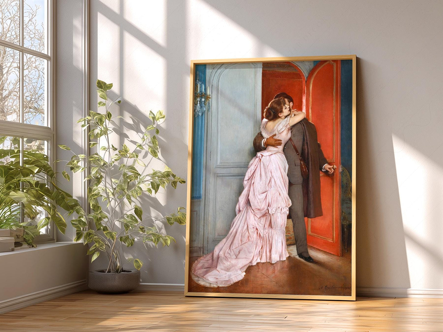 Auguste Toulmouche The Kiss Art Print – Romantic – fine art wall poster