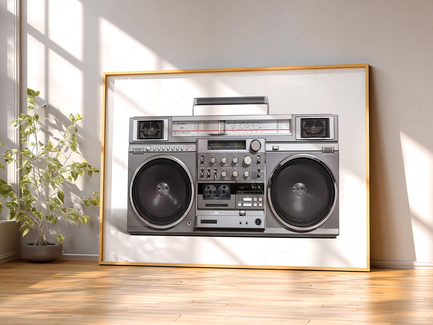 RC M90 Boombox Art Print – 80s Hip Hop Retro Music – high quality art print