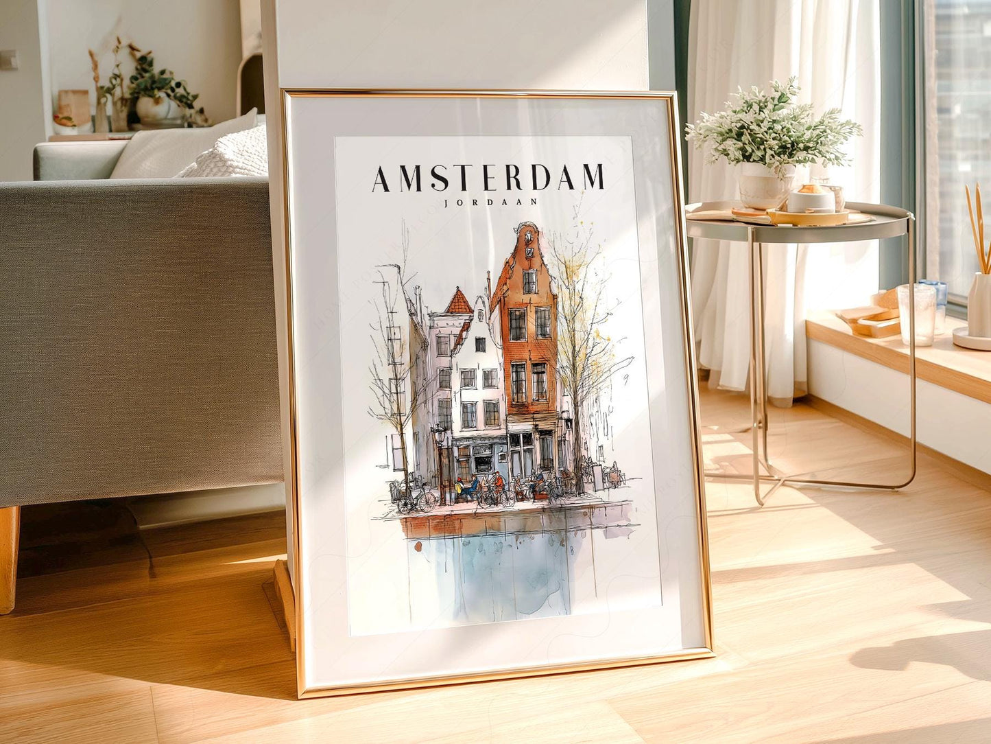Amsterdam Jordaan Neighborhood Art Print – Dutch – art poster for living room