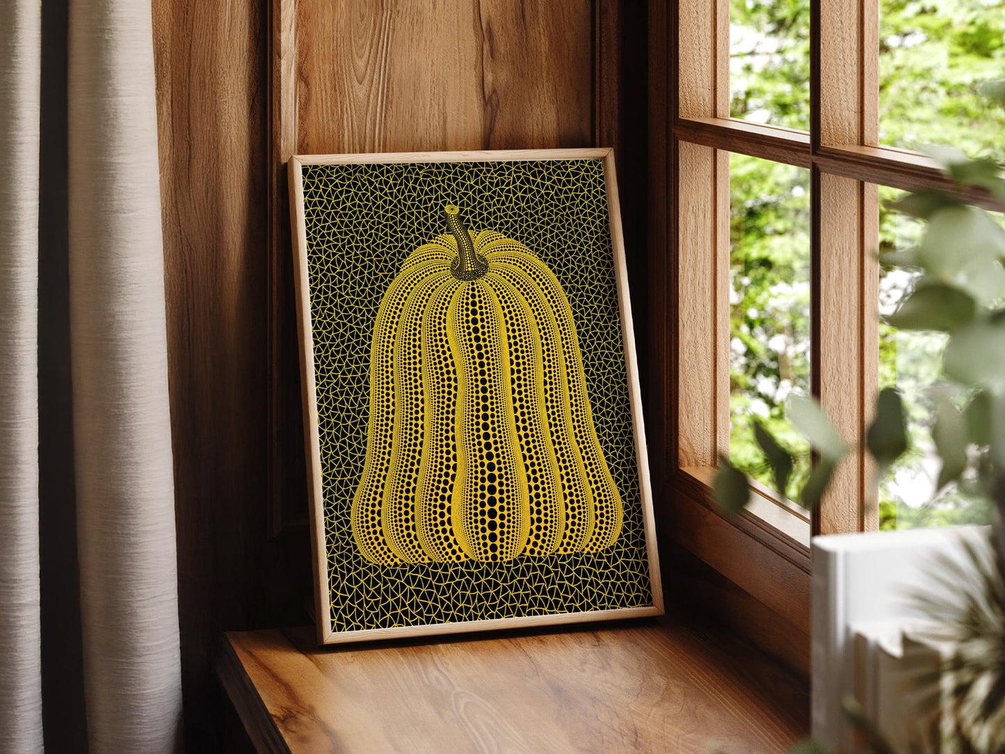 Yayoi Kusama Pumpkin Print – Dots and Nets Japanese – museum quality art print