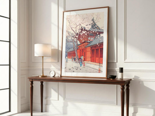 Hiroaki Takahashi Cherry Blossom Temple Print – fine art print wall decor