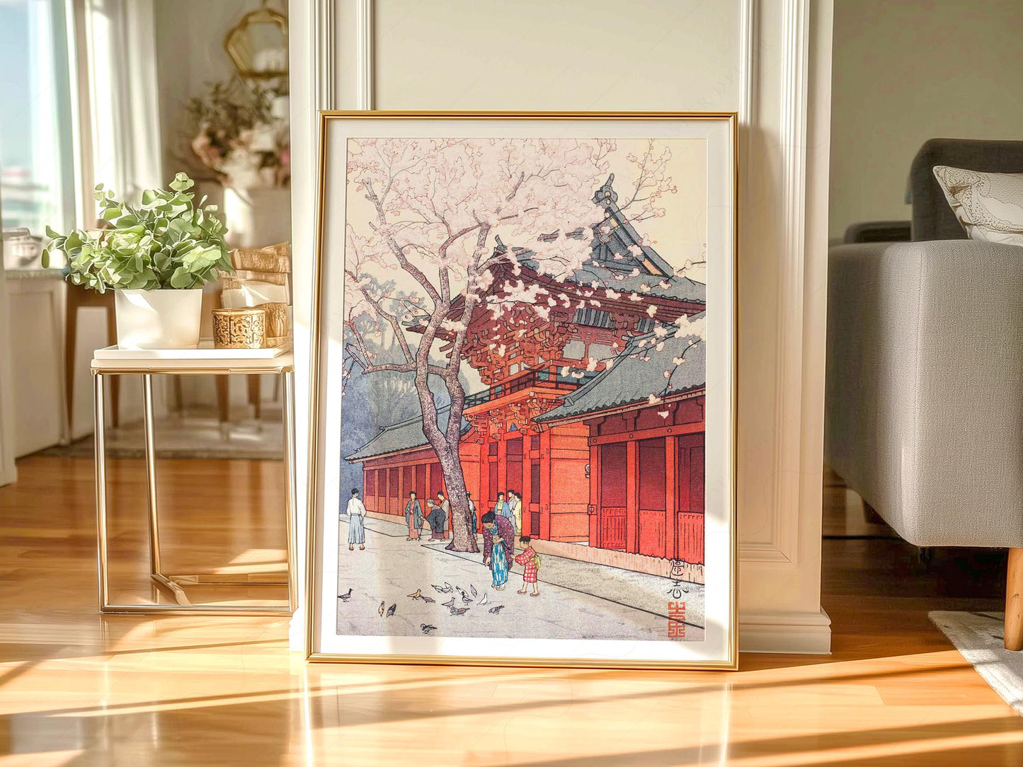 Hiroaki Takahashi Cherry Blossom Temple Print – classic art print reproduction