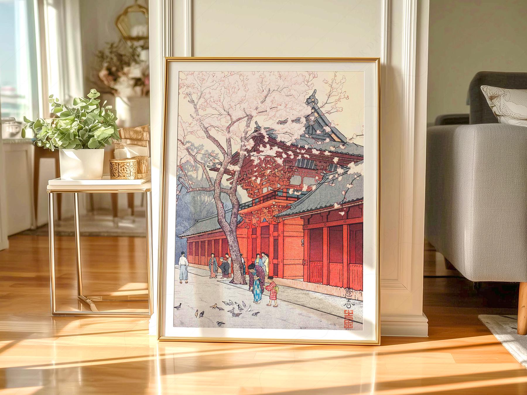 Hiroaki Takahashi Cherry Blossom Temple Print – classic art print reproduction