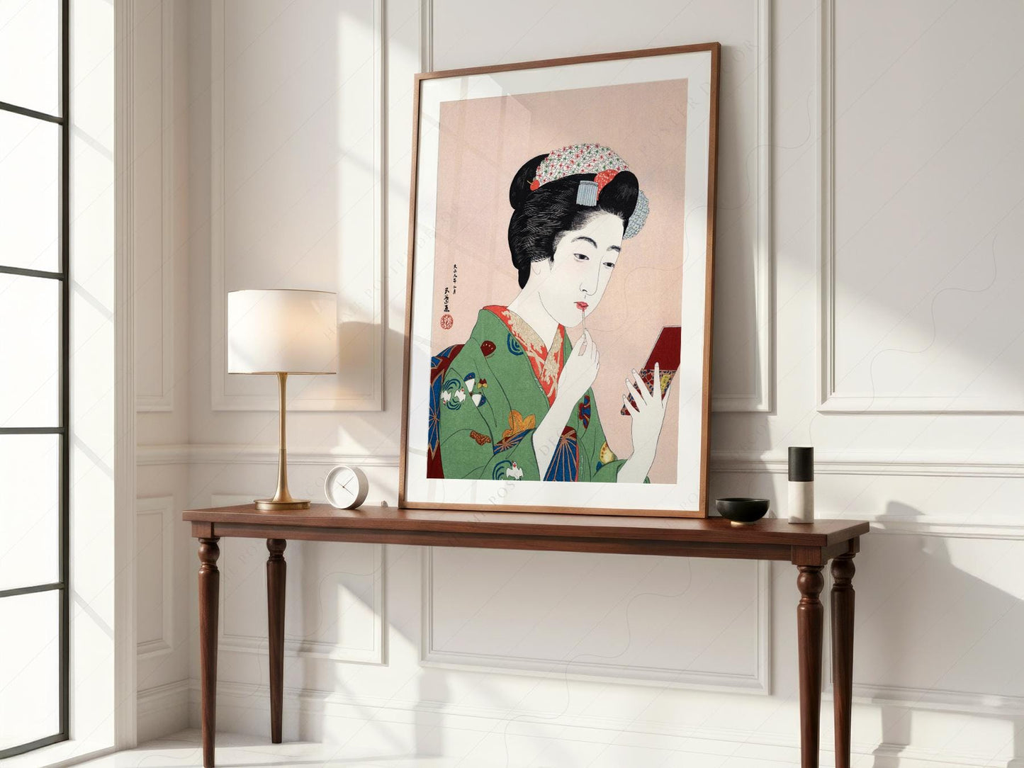 Goyo Hashiguchi Woman Applying Lipstick Print – museum quality art print