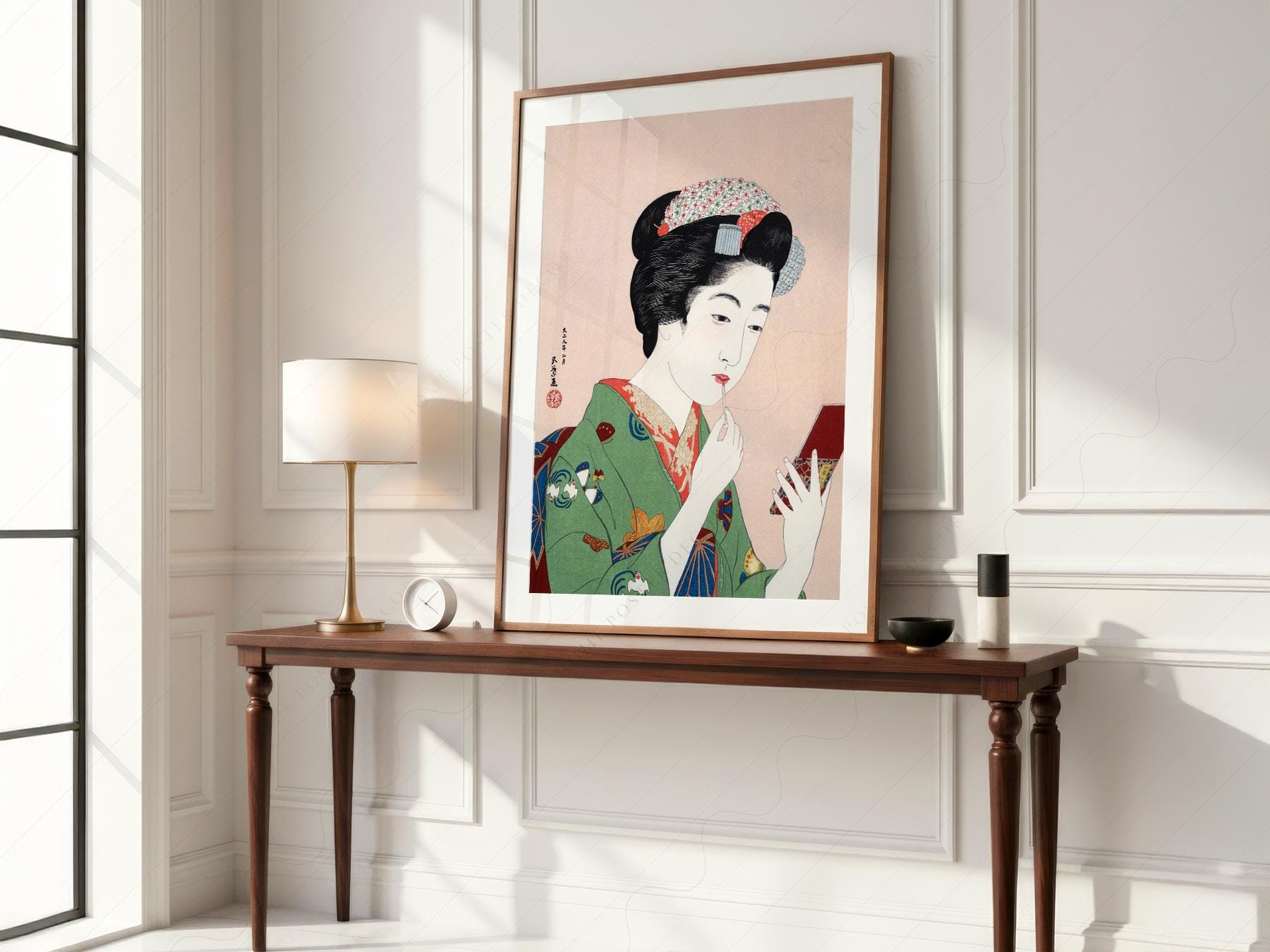 Goyo Hashiguchi Woman Applying Lipstick Print – museum quality art print