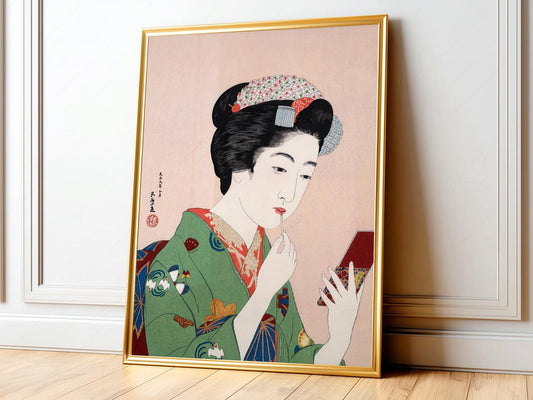 Goyo Hashiguchi Woman Applying Lipstick Print – fine art print wall decor