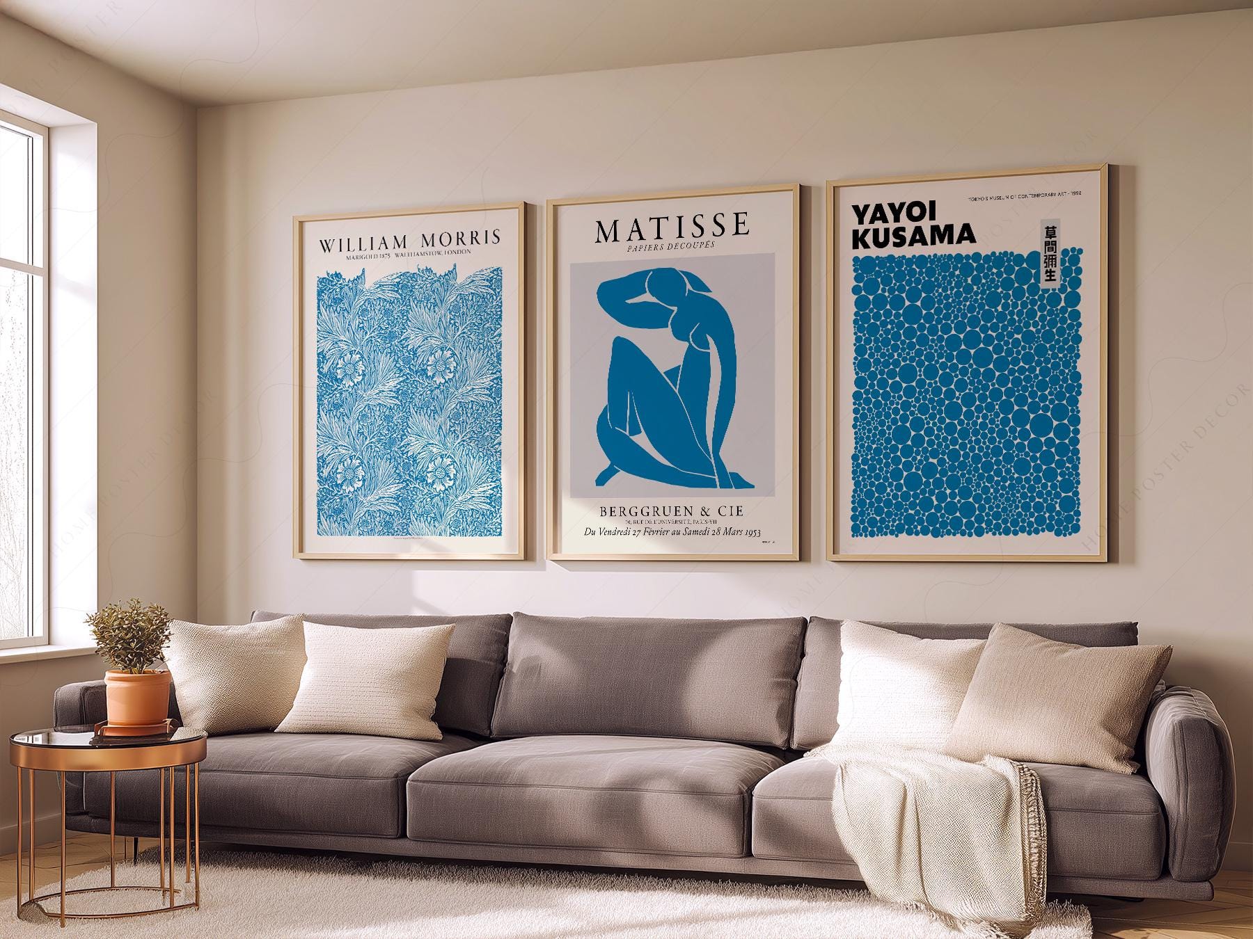 Matisse William Morris Kusama Blue Print Set – Gallery – art poster for living room