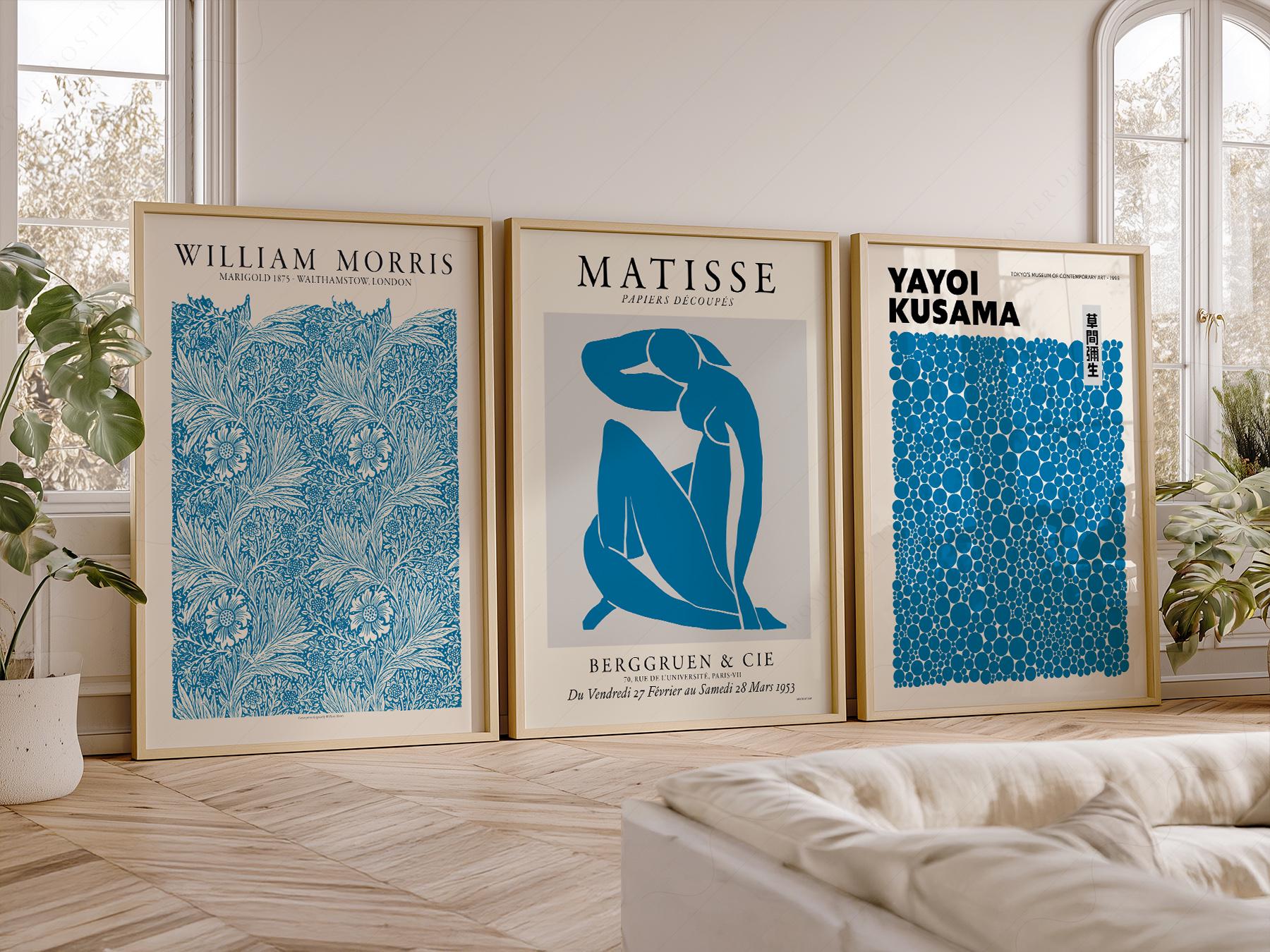 Matisse William Morris Kusama Blue Print Set – Gallery – fine art print wall decor