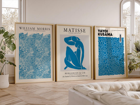 Matisse William Morris Kusama Blue Print Set – Gallery – fine art print wall decor