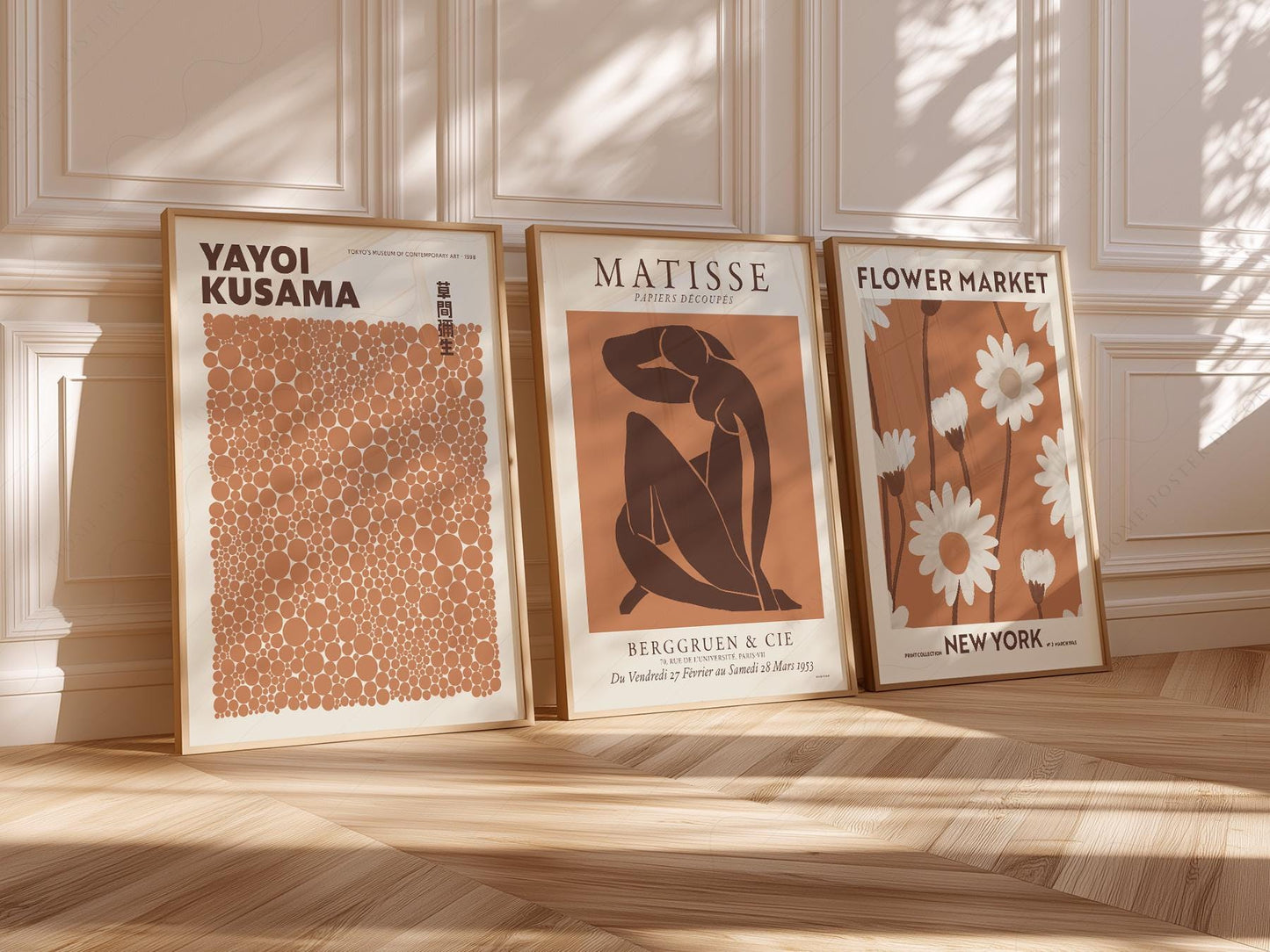 Matisse Kusama Flower Market Print Set – Neutral – archival paper art print