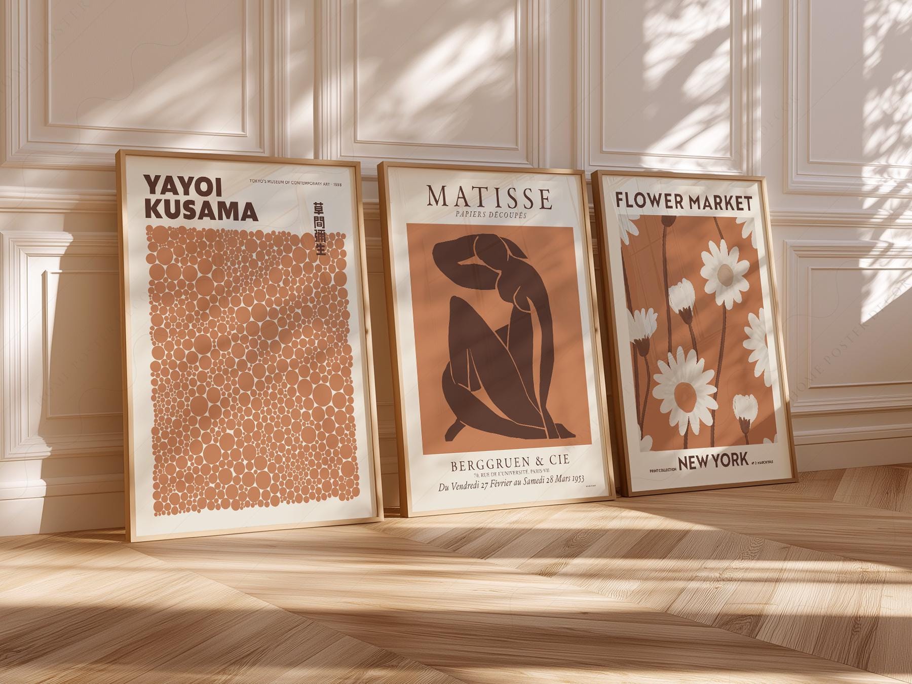 Matisse Kusama Flower Market Print Set – Neutral – archival paper art print