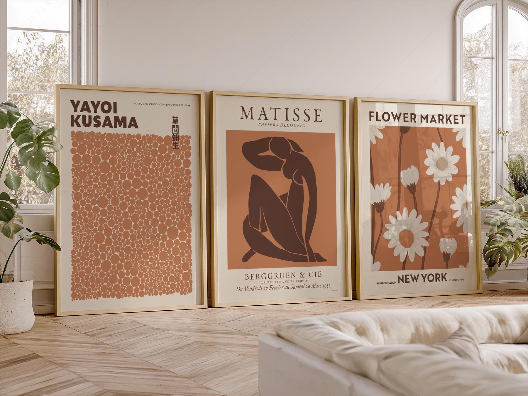Matisse Kusama Flower Market Print Set – Neutral – fine art print wall decor