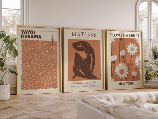 Matisse Kusama Flower Market Print Set – Neutral – fine art print wall decor
