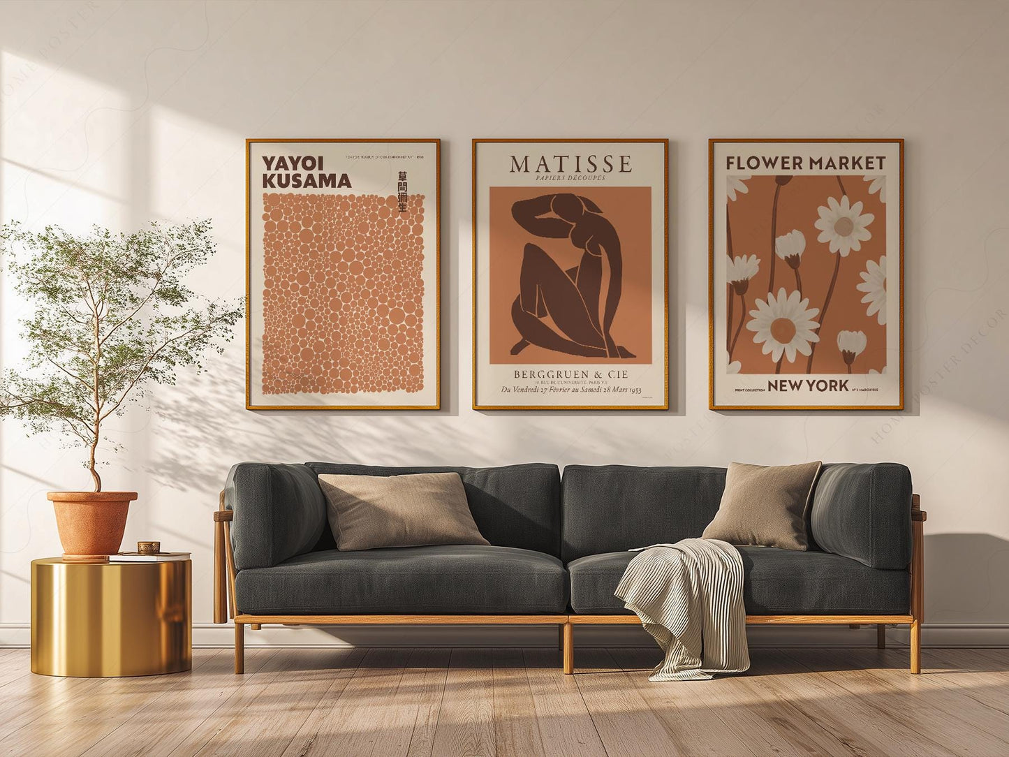 Matisse Kusama Flower Market Print Set – Neutral – fine art wall poster