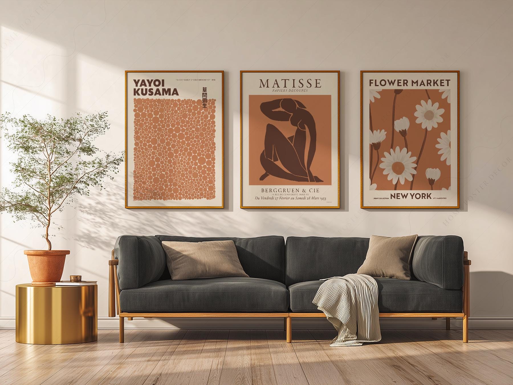 Matisse Kusama Flower Market Print Set – Neutral – fine art wall poster