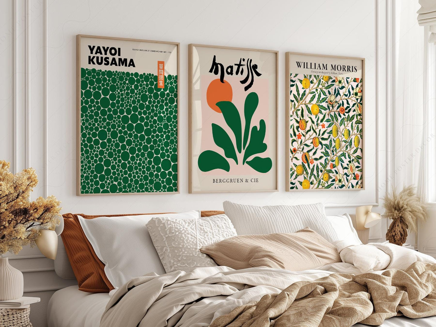 Kusama Matisse William Morris Gallery Wall Set – Green – gallery wall art poster