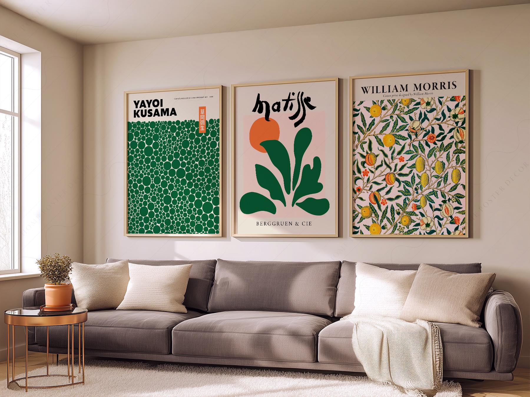 Kusama Matisse William Morris Gallery Wall Set – Green – archival paper art print