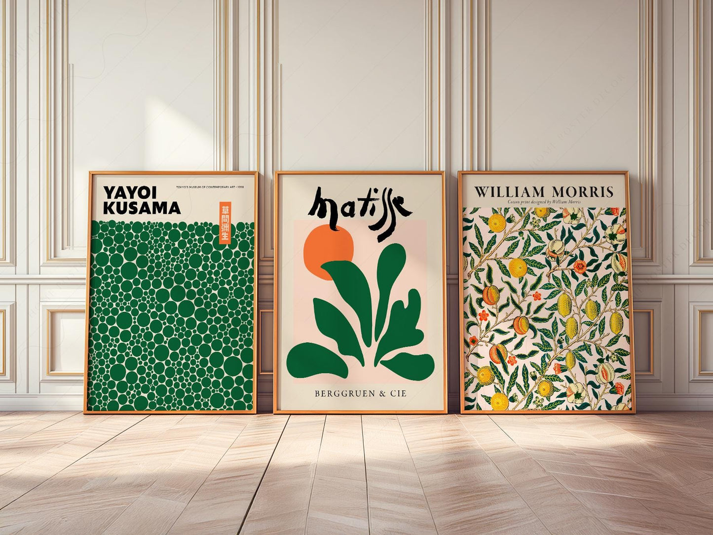 Kusama Matisse William Morris Gallery Wall Set – Green – art poster for living room