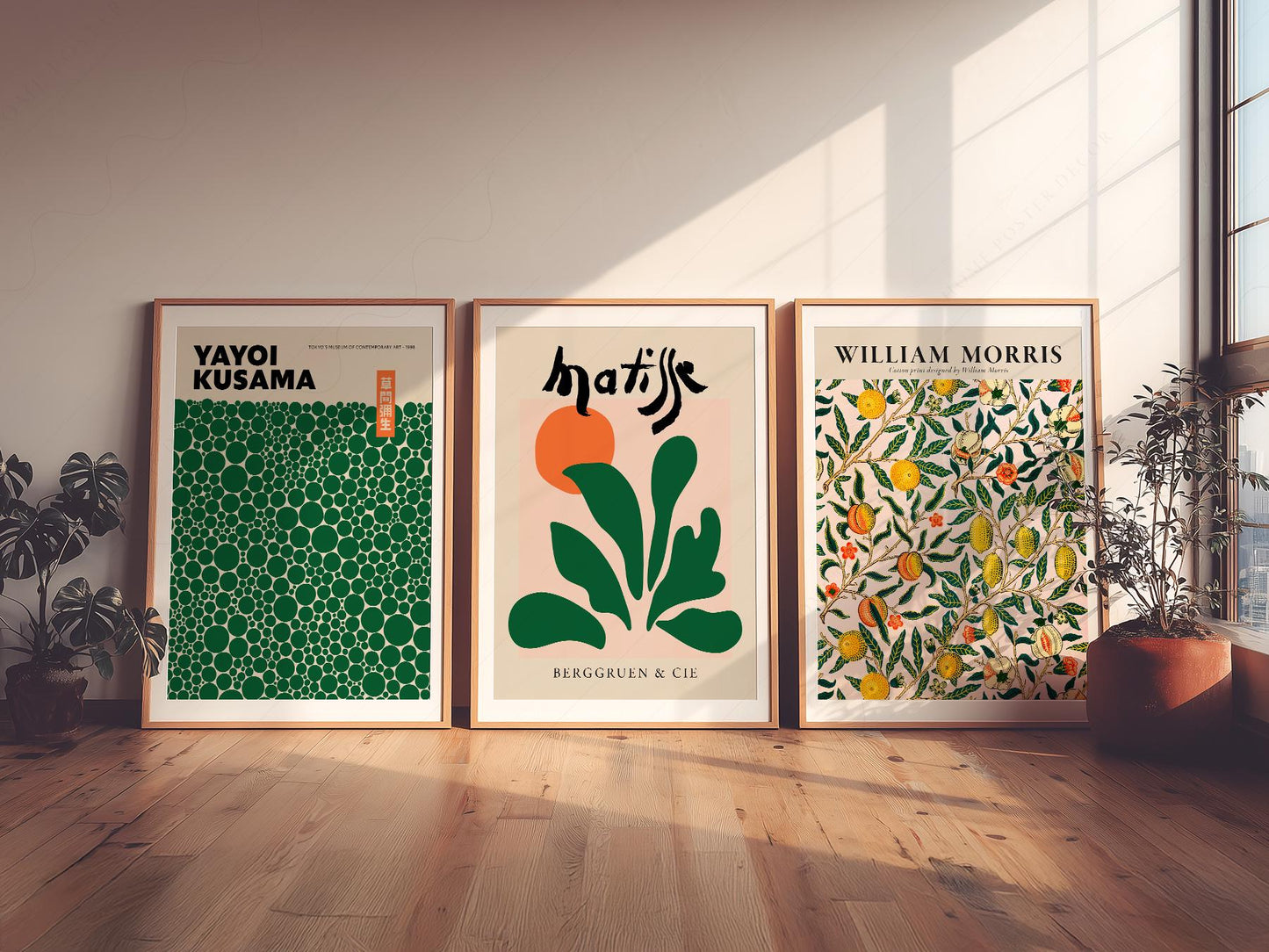 Kusama Matisse William Morris Gallery Wall Set – Green – fine art wall poster