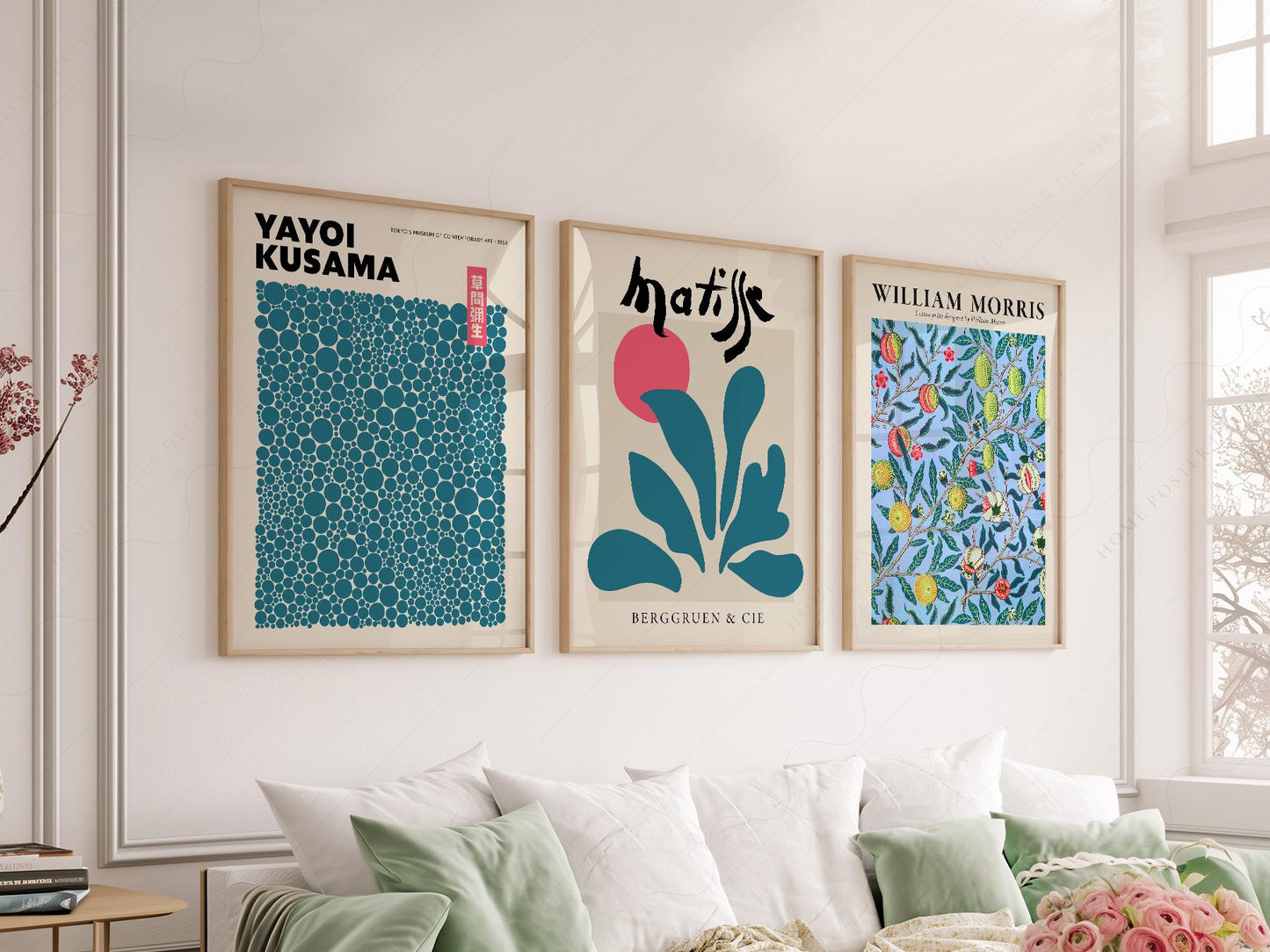 Kusama Matisse William Morris Set of 3 Prints – fine art wall poster