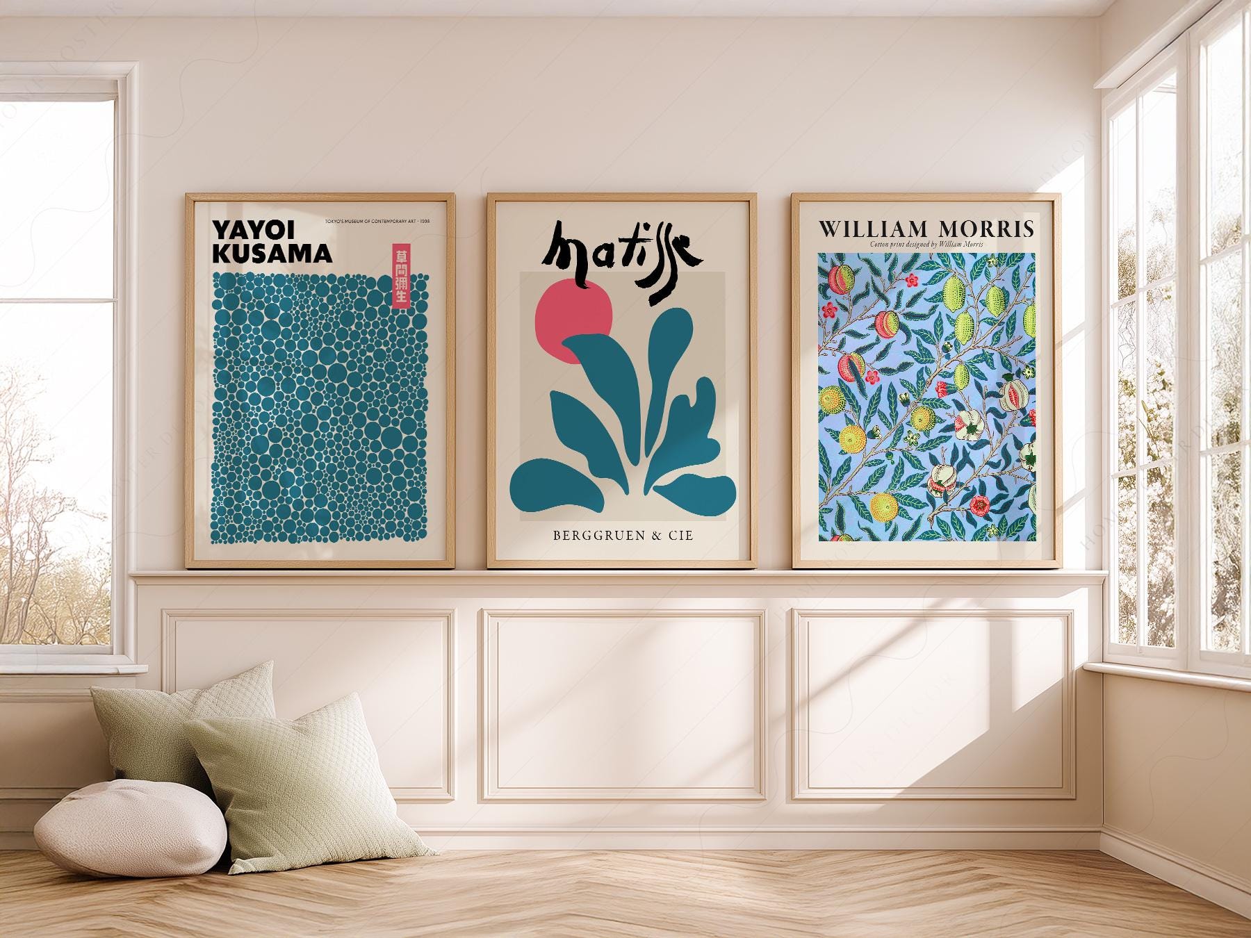 Kusama Matisse William Morris Set of 3 Prints – art poster for living room