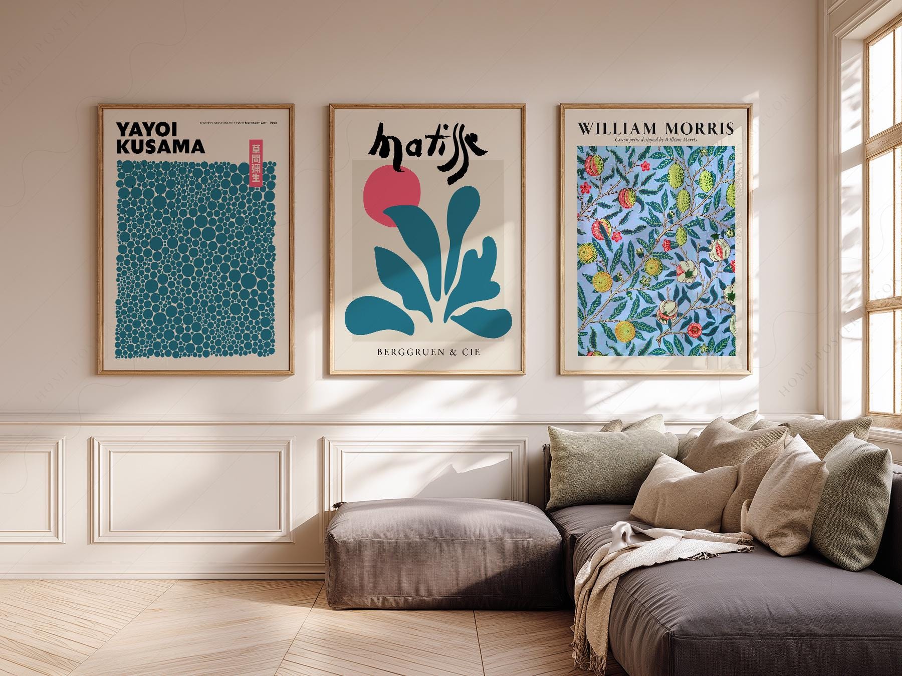 Kusama Matisse William Morris Set of 3 Prints – high quality art print
