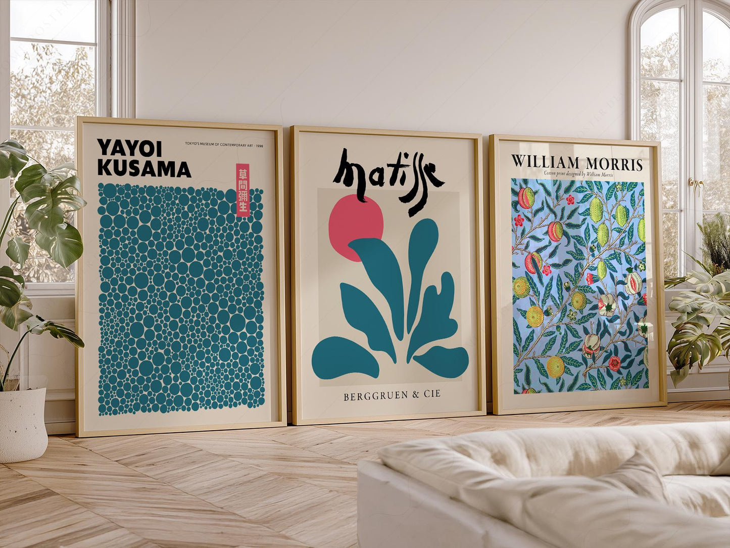 Kusama Matisse William Morris Set of 3 Prints – museum quality art print