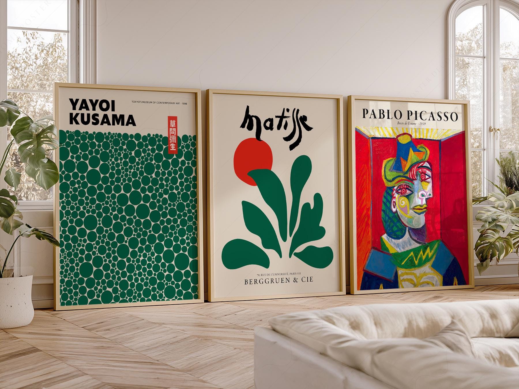Matisse Kusama Picasso Gallery Wall Set of 3 – Modern – fine art wall poster