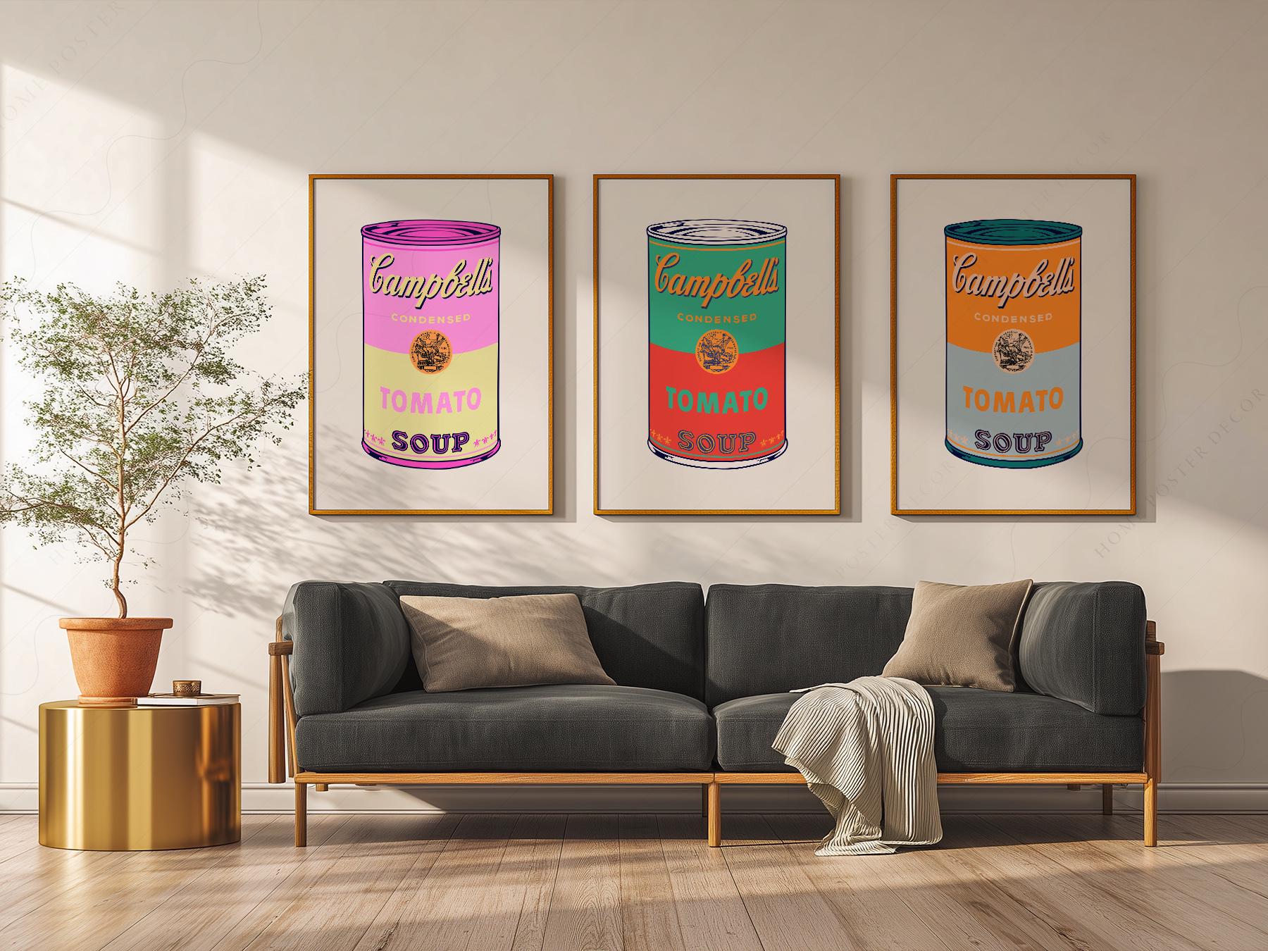 Andy Warhol Campbell's Soup Cans Print Set – Pop Art – art poster for living room