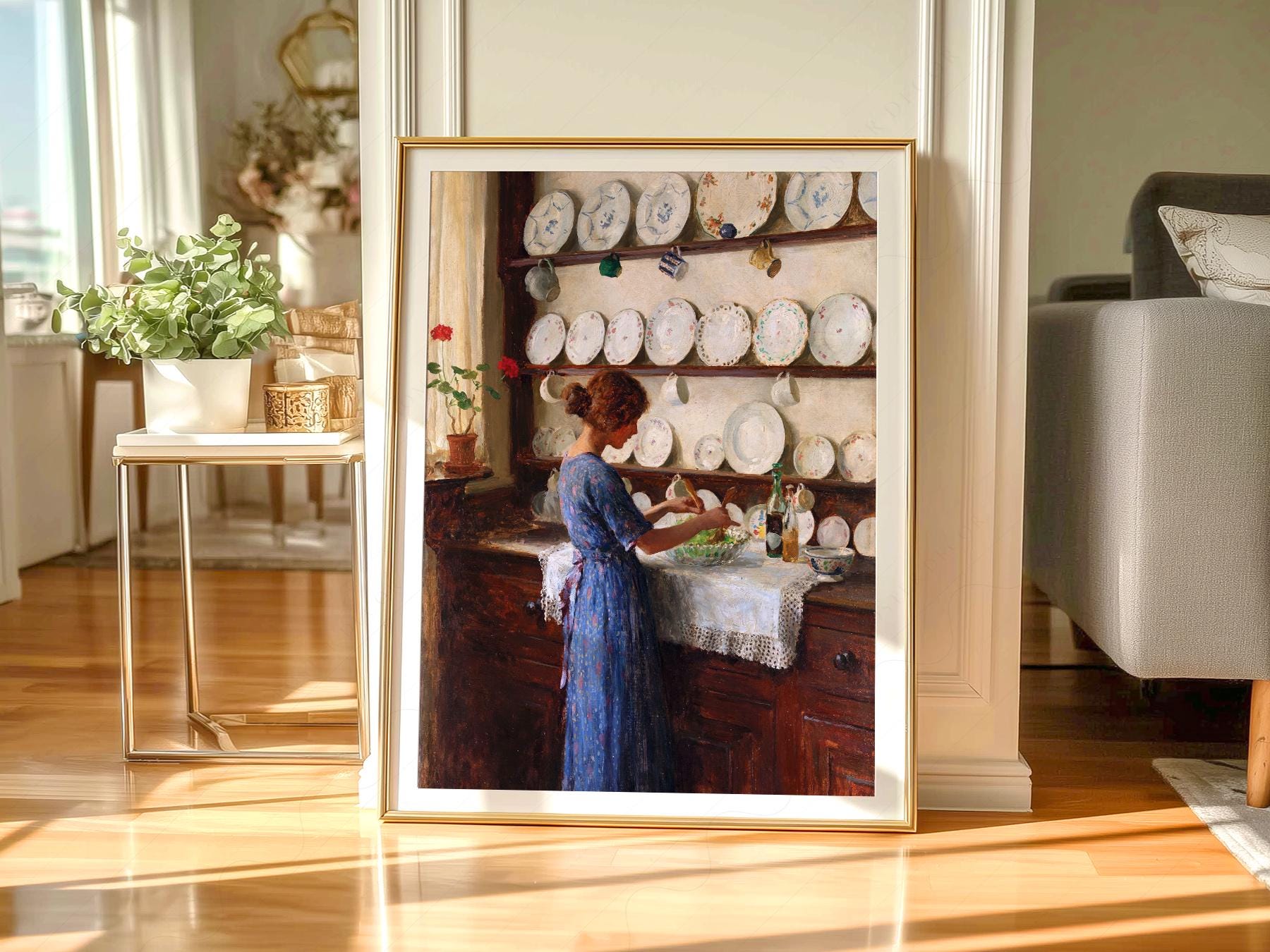 William Kay Blacklock Kitchen Scene Art Print – classic art print reproduction