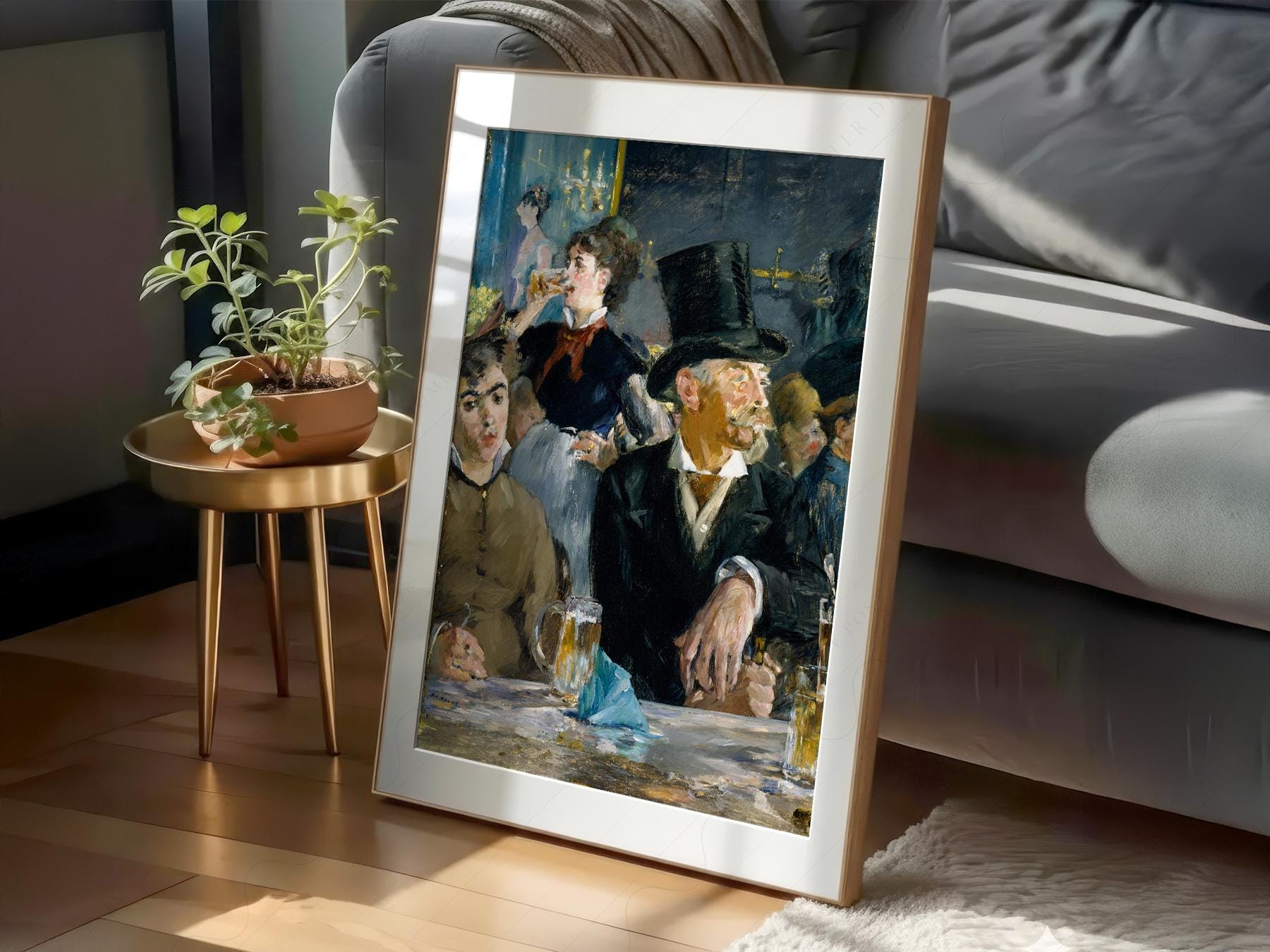 Edouard Manet At the Café Art Print – Impressionist – art poster for living room