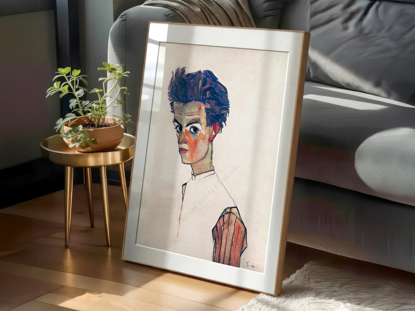Egon Schiele Self-Portrait Art Print – Expressionist – art poster for living room