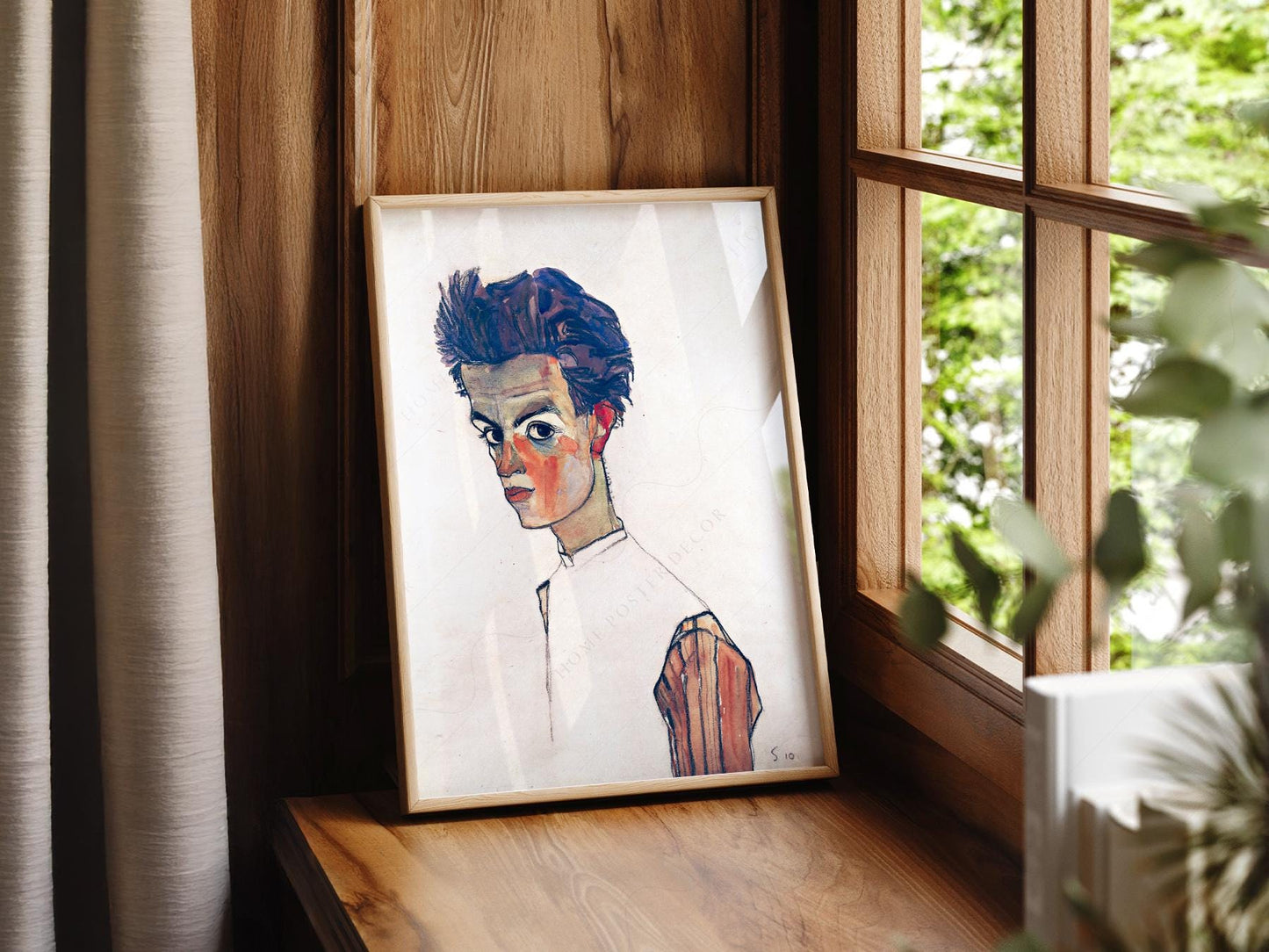 Egon Schiele Self-Portrait Art Print – Expressionist – gallery wall art poster