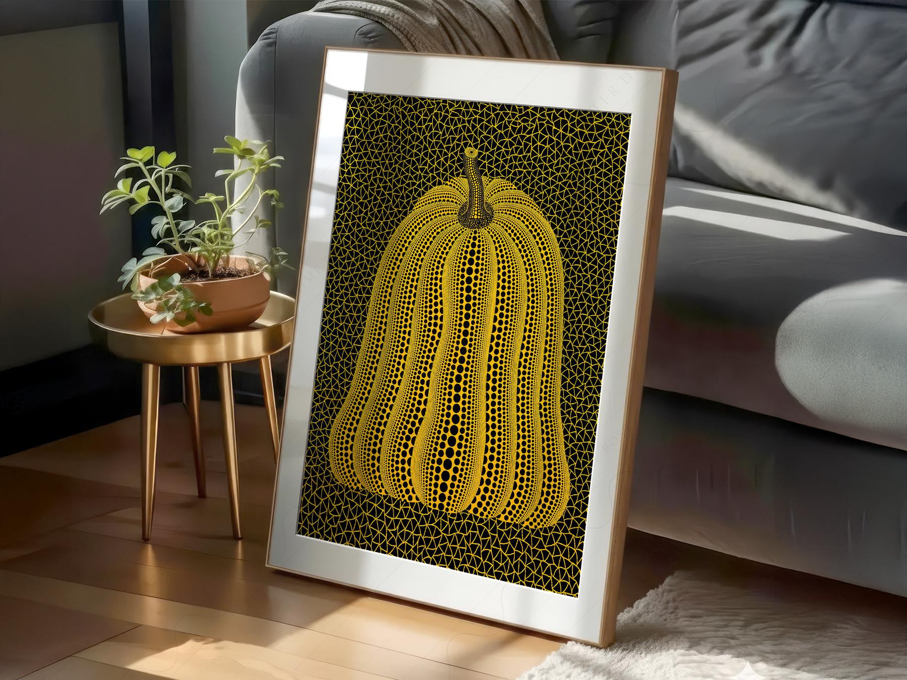 Yayoi Kusama Pumpkin Print – Dots and Nets Japanese – archival paper art print