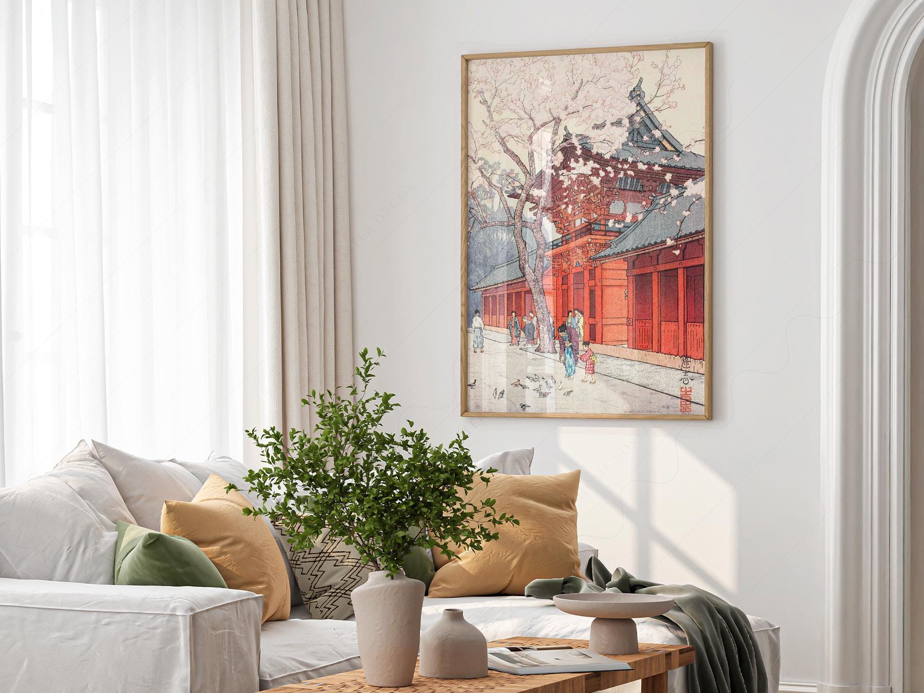 Hiroaki Takahashi Cherry Blossom Temple Print – exhibition poster wall art