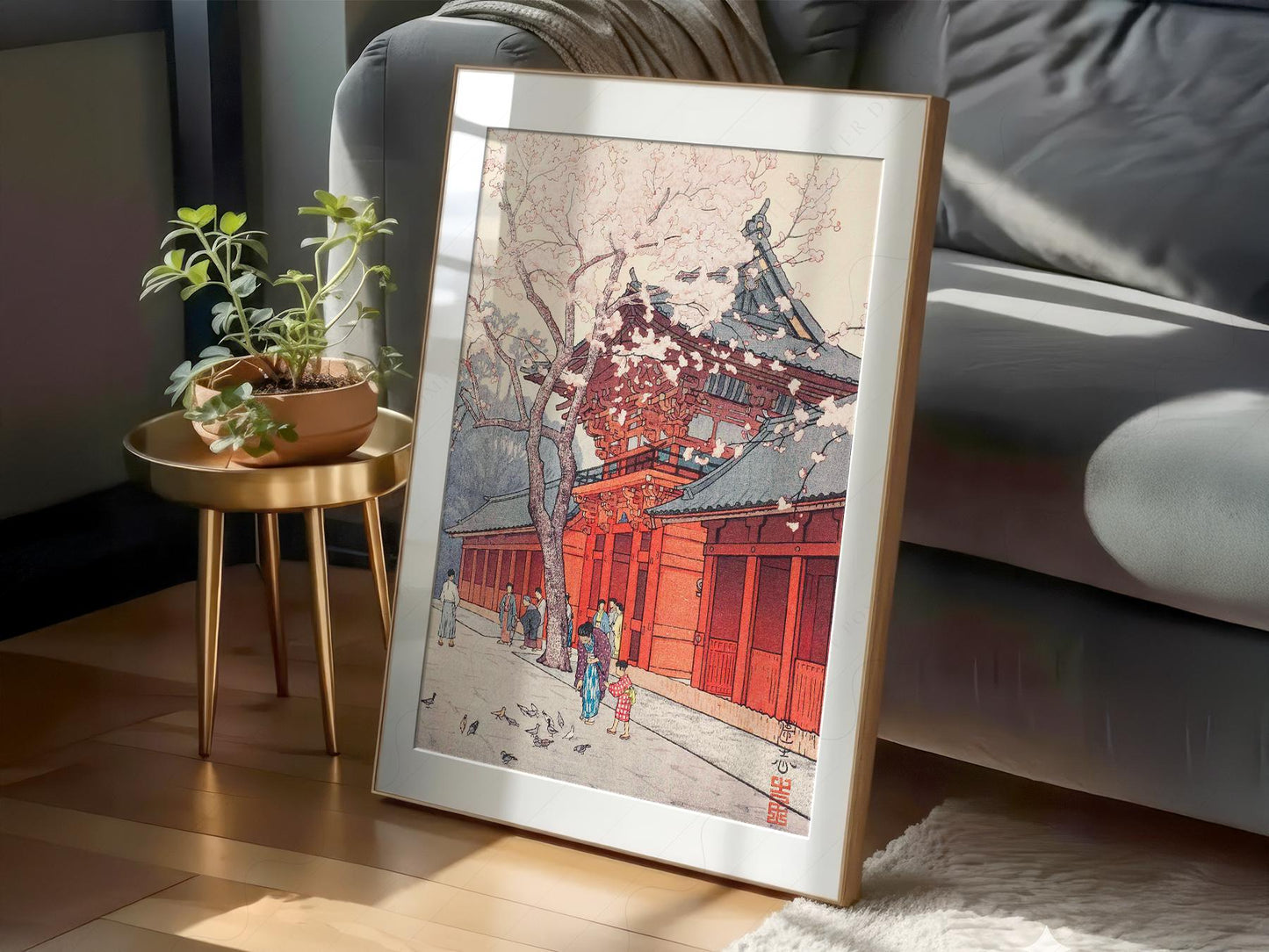 Hiroaki Takahashi Cherry Blossom Temple Print – art poster for living room