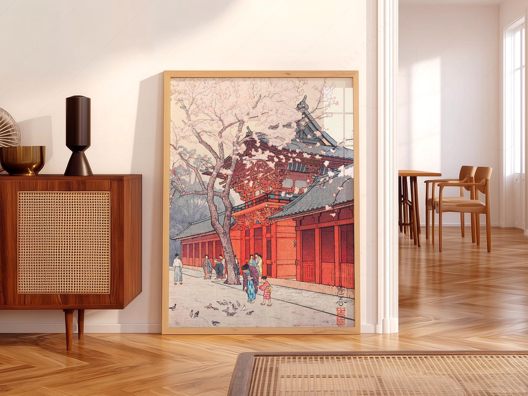 Hiroaki Takahashi Cherry Blossom Temple Print – gallery wall art poster
