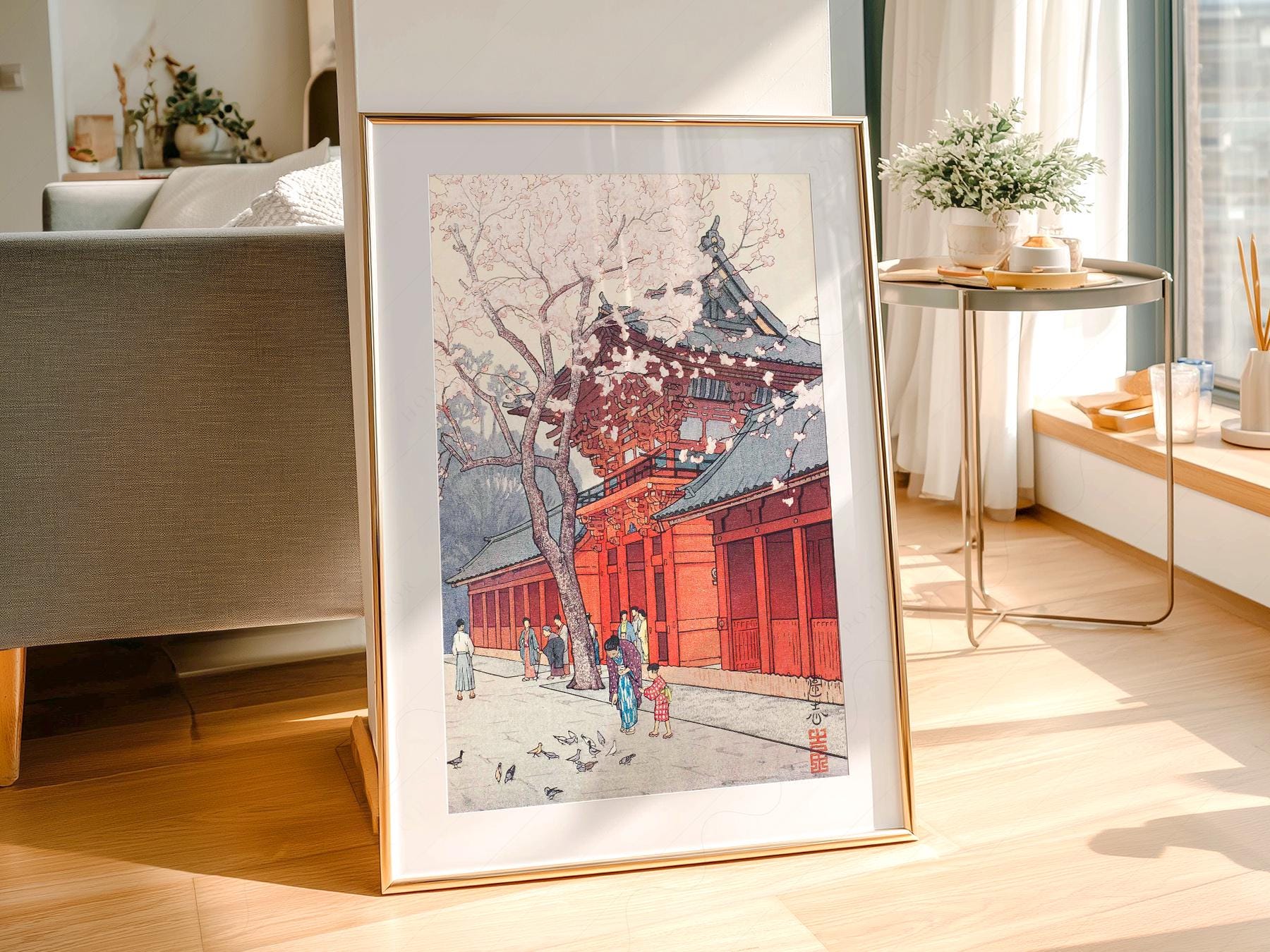 Hiroaki Takahashi Cherry Blossom Temple Print – archival paper art print