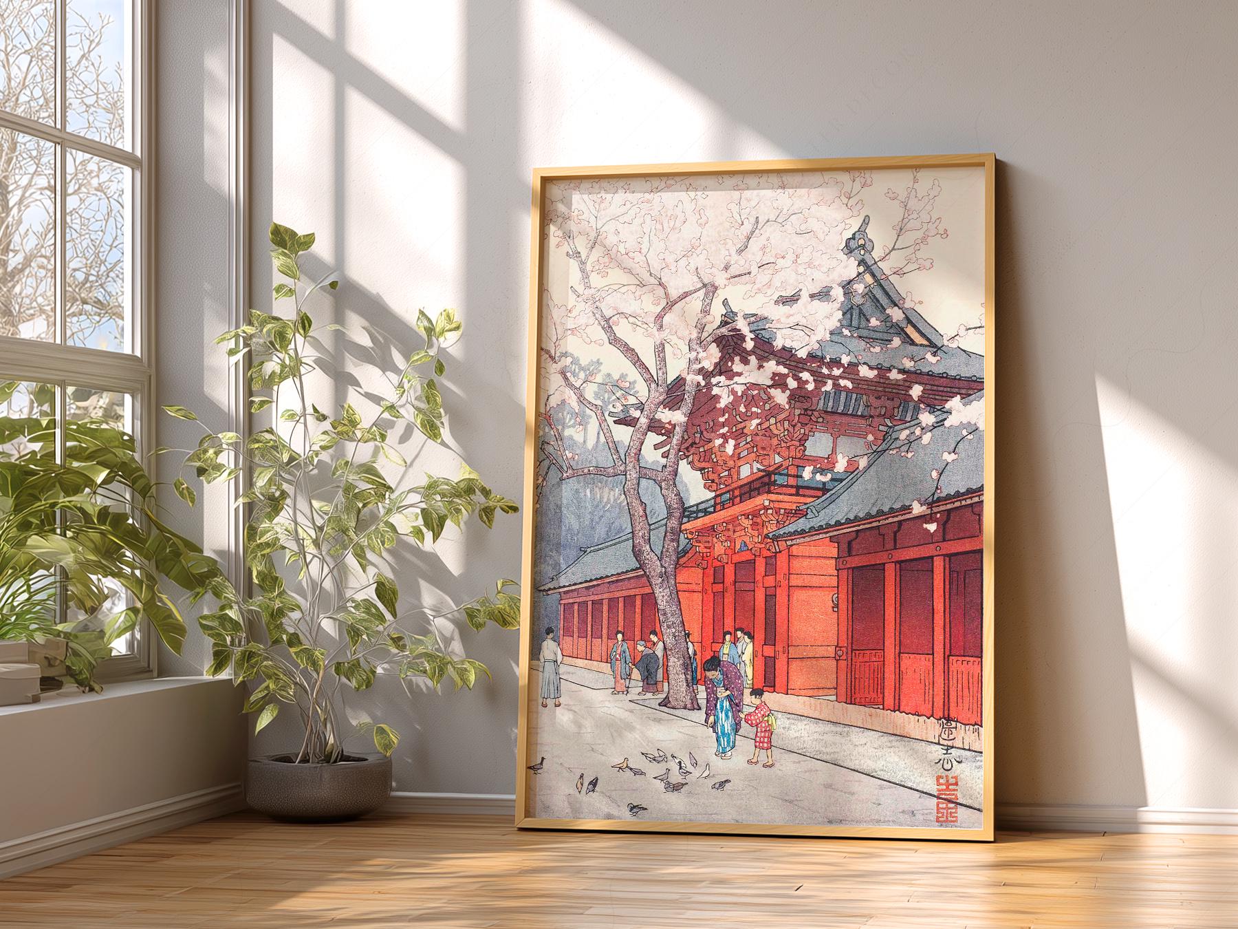 Hiroaki Takahashi Cherry Blossom Temple Print – fine art wall poster