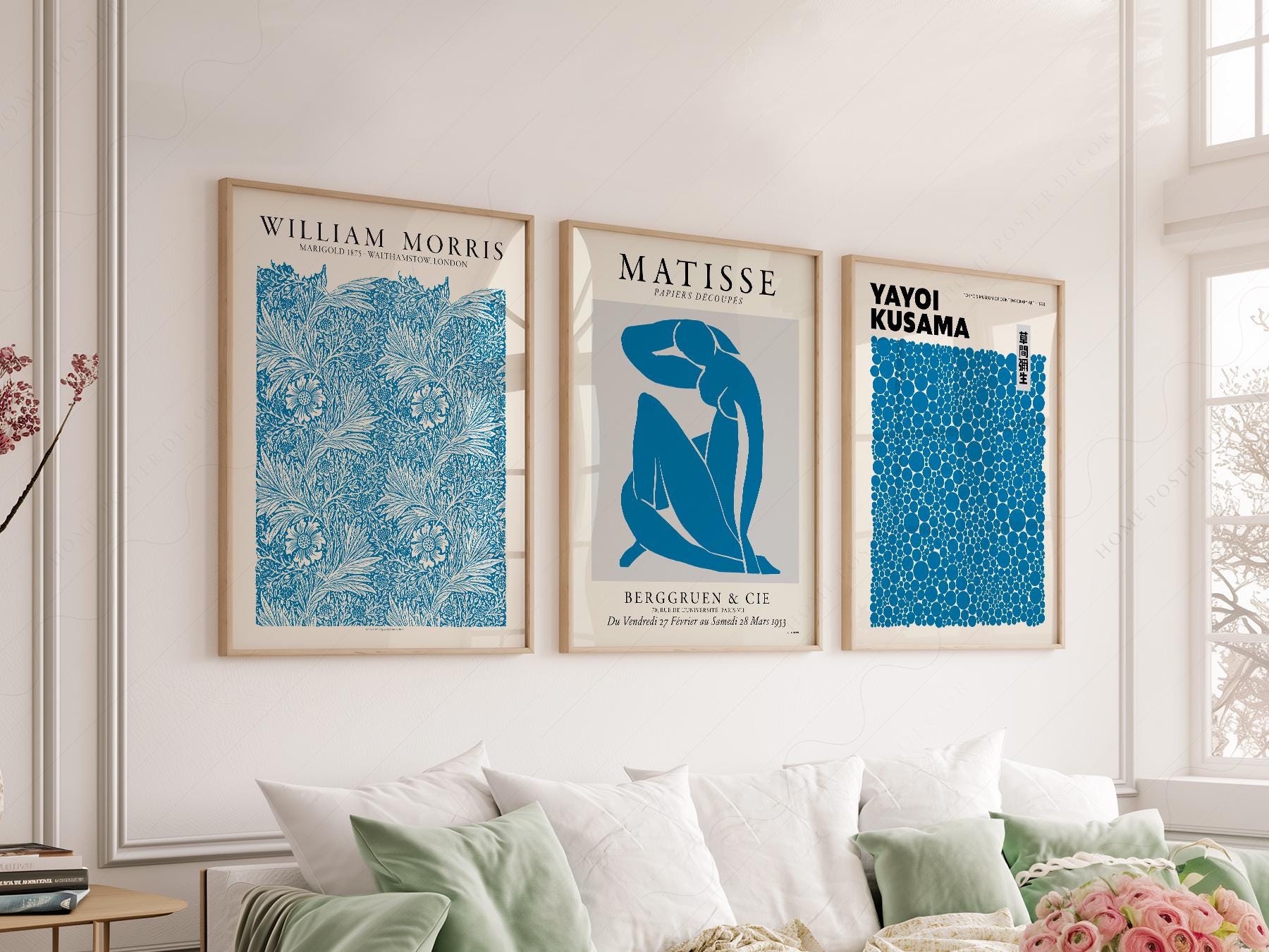 Matisse William Morris Kusama Blue Print Set – Gallery – gallery wall art poster