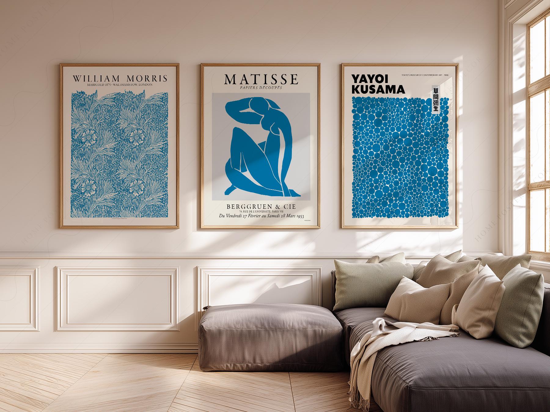 Matisse William Morris Kusama Blue Print Set – Gallery – exhibition poster wall art