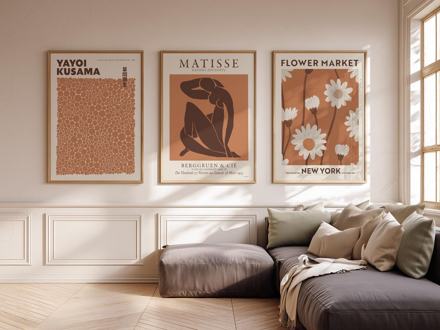 Matisse Kusama Flower Market Print Set – Neutral – art poster for living room
