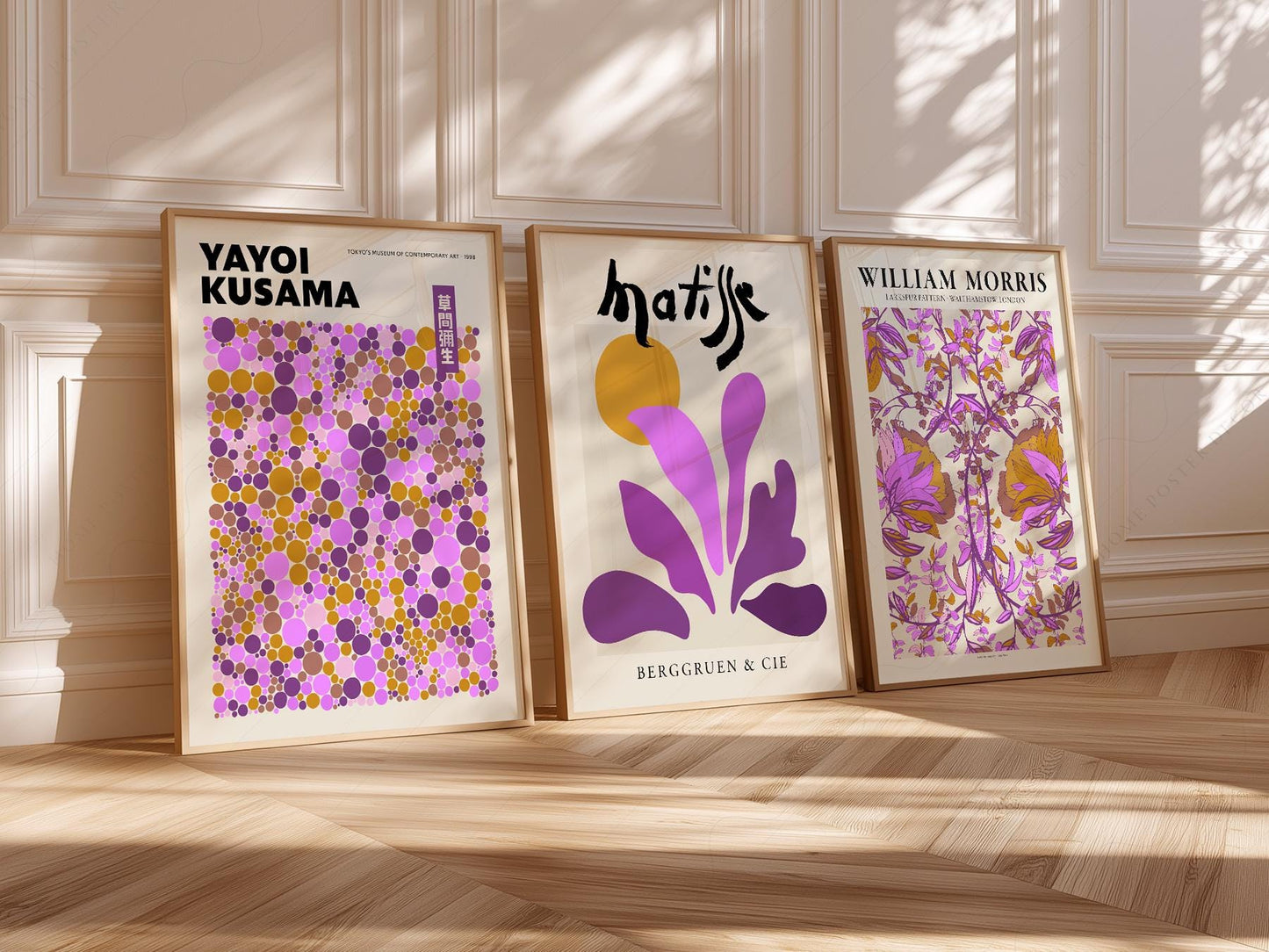 Matisse Morris Kusama Set of 3 Prints – Purple Gallery – classic art print reproduction