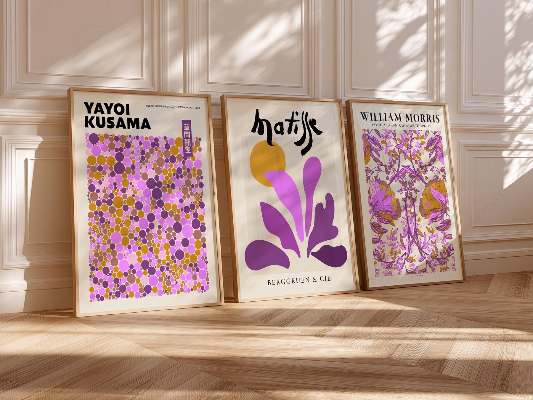 Matisse Morris Kusama Set of 3 Prints – Purple Gallery – classic art print reproduction